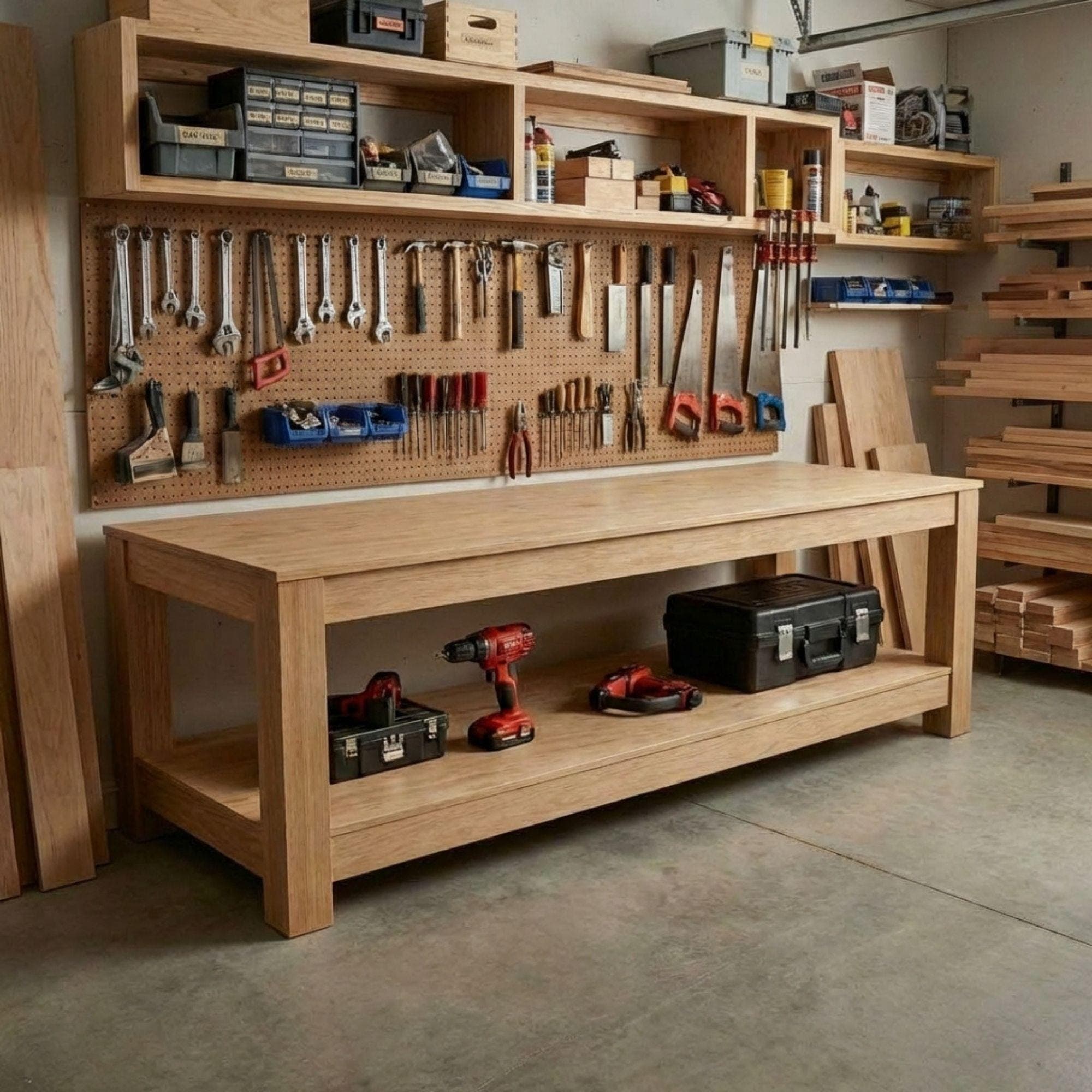 DIY Farmhouse Bench Plans | Entryway Shoe Storage Blueprint (PDF Download) 4