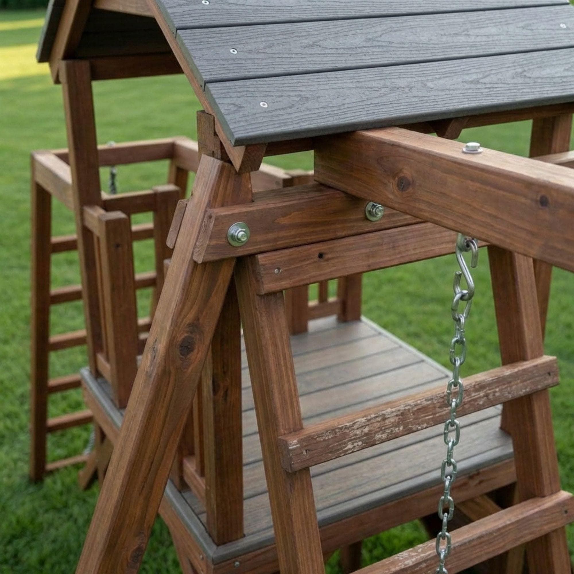 DIY Swingset With Playhouse Plans | Wooden Playset Plan PDF | Backyard Playground Plans 6