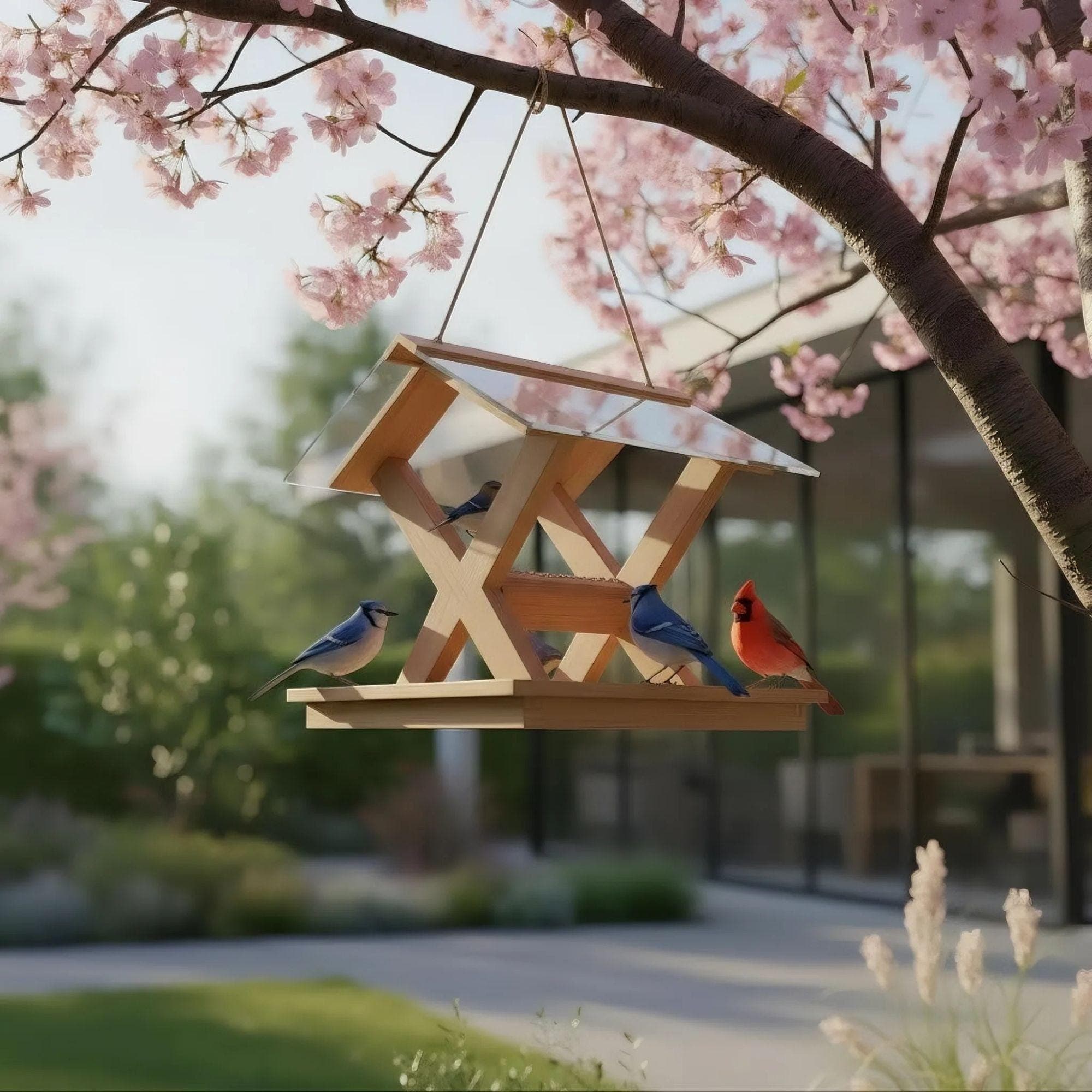 Modern Bird Feeder Plans | Hanging X-Frame Design (PDF) 2