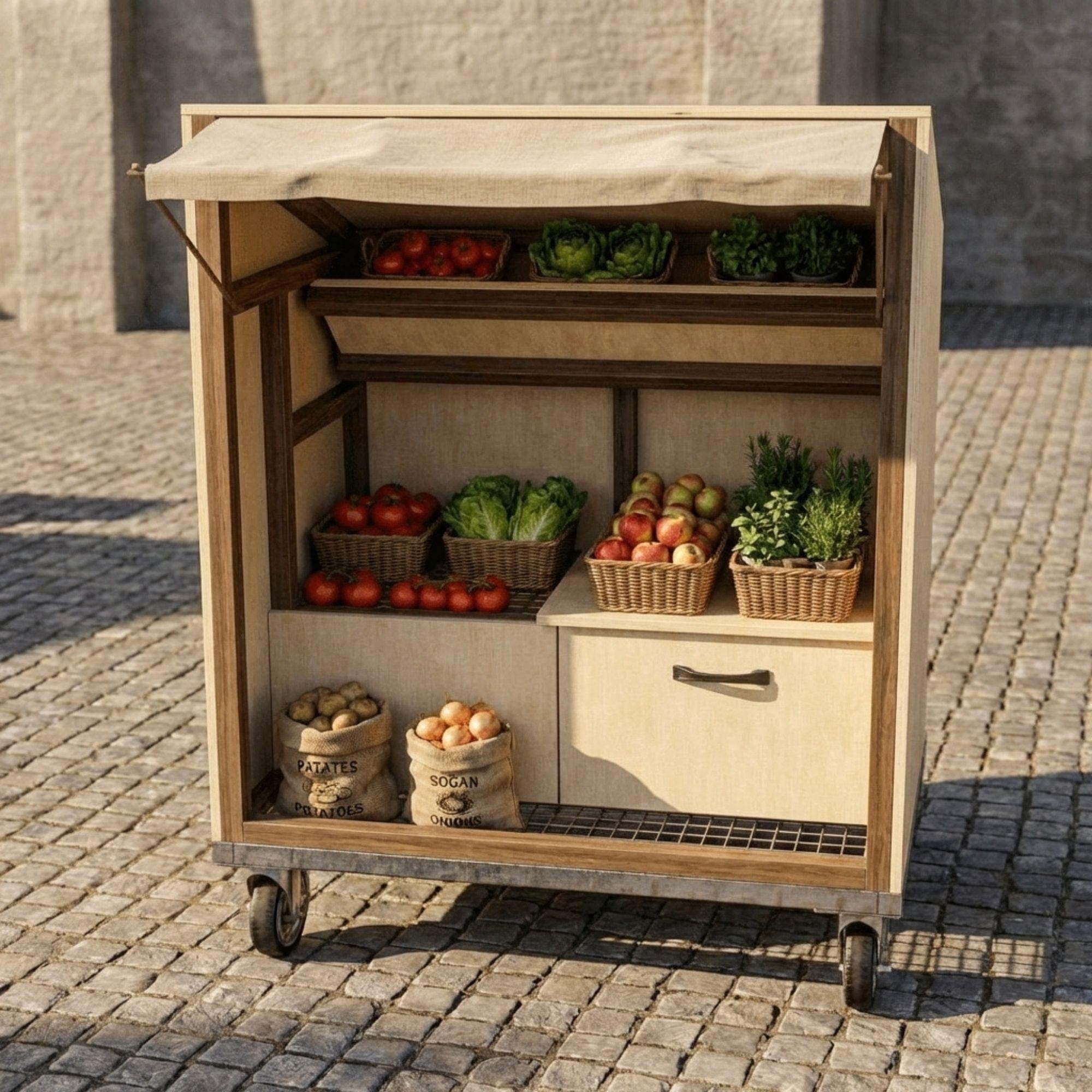 DIY Farmstand Plans | Roadside Vegetable Stand Blueprint | Mobile Bakery Cart PDF | Farmers Market Stall Build | Wood Flower Cart Template 2