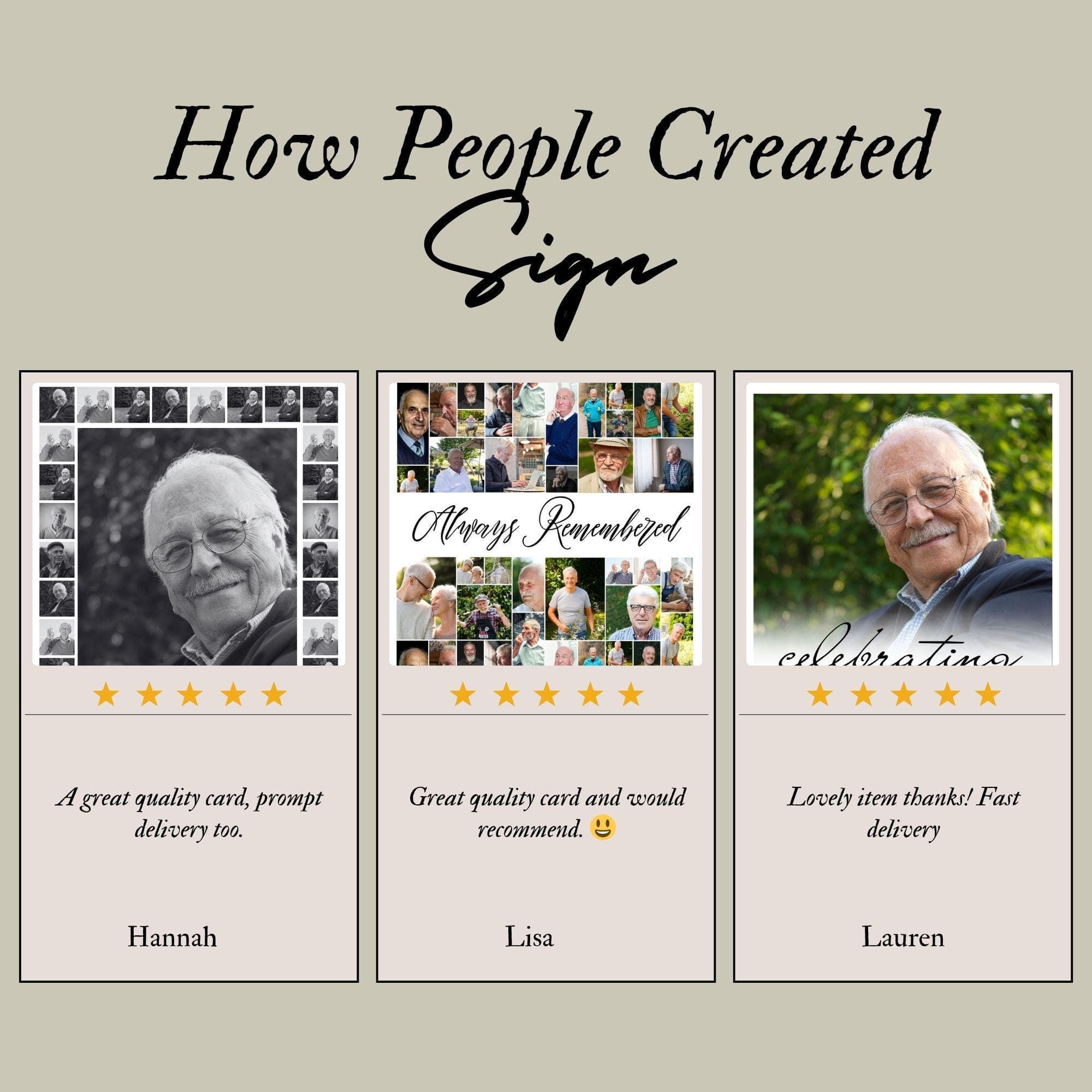 Funeral Photo Collage Sign Set, Memorial Poster (Digital Download) 8