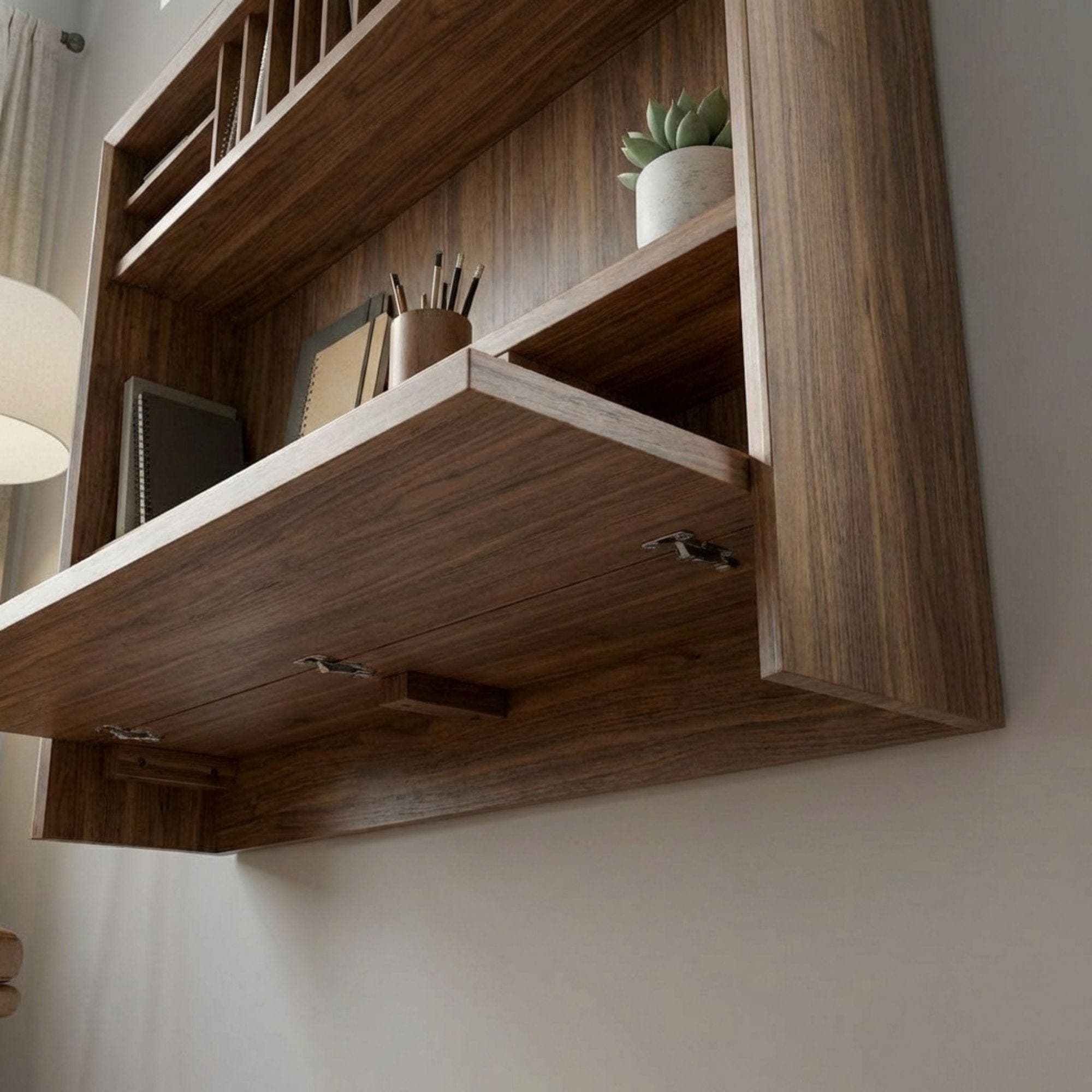 DIY Wall Mounted Murphy Desk Plans | Fold Down Shelf Blueprint (PDF Download) 5