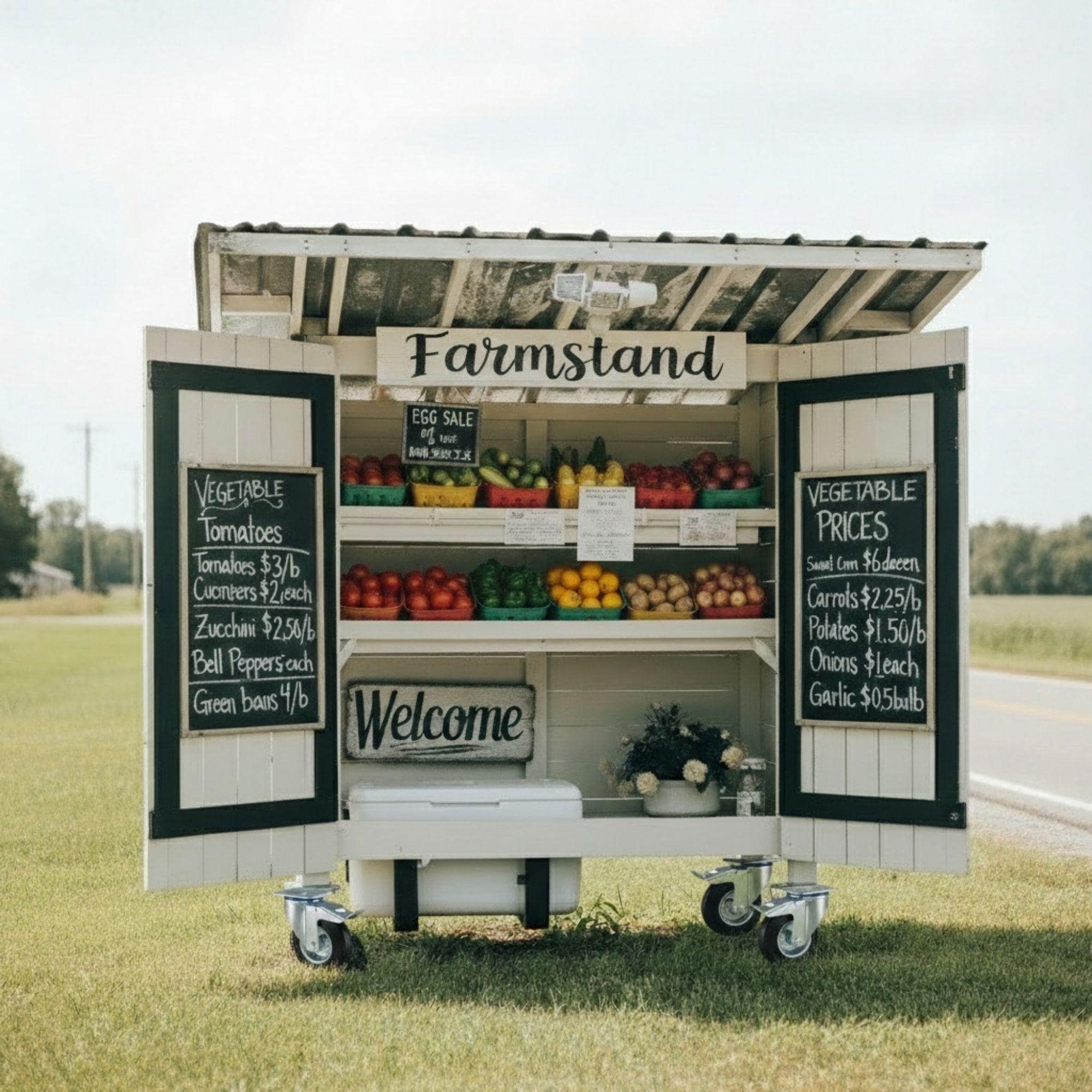 DIY Farmstand Plans: Portable Produce, Flower, Bakery Cart (PDF Download) 1