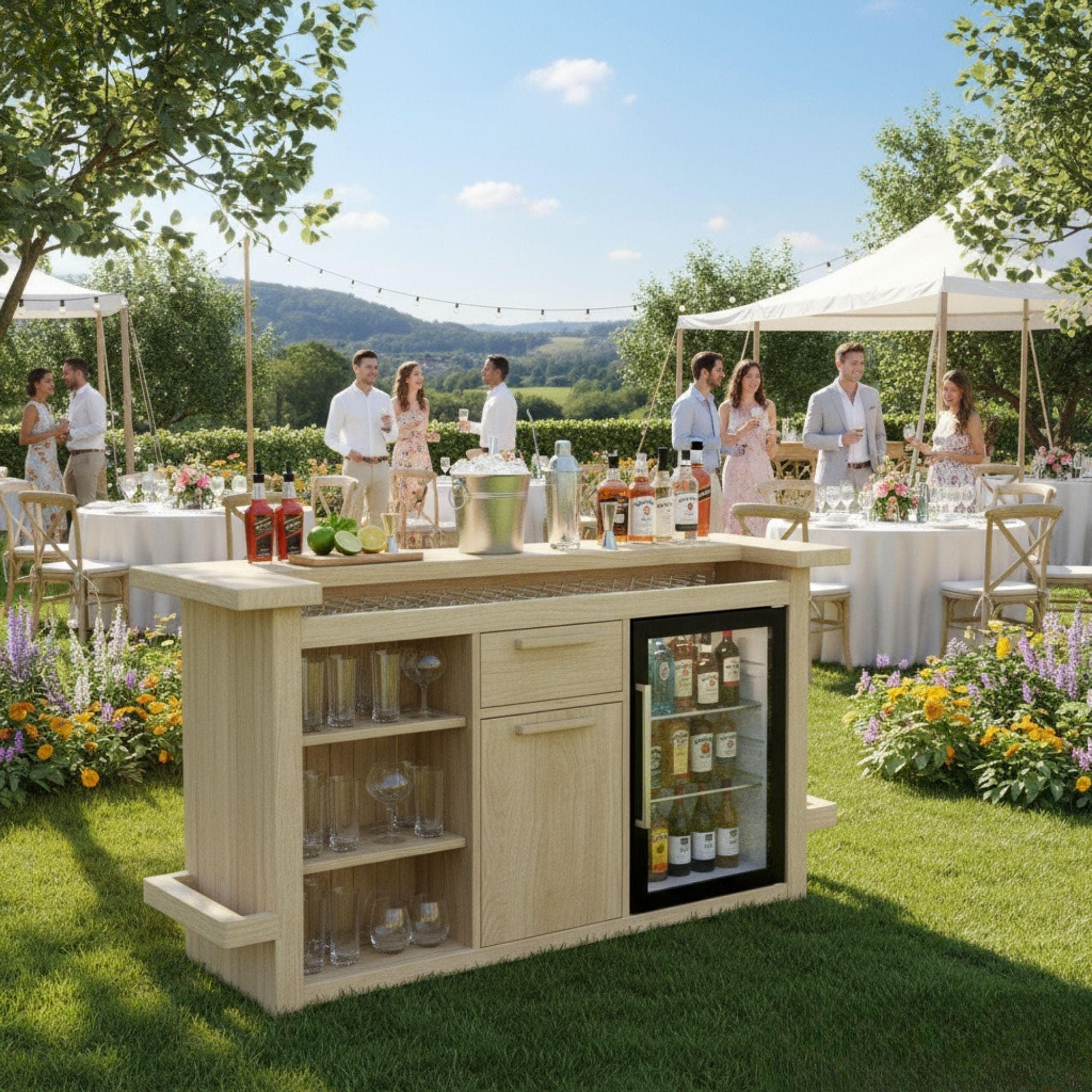 DIY Outdoor Bar Plan: Folding Wooden Patio Bar Blueprint (PDF Digital Download) 4