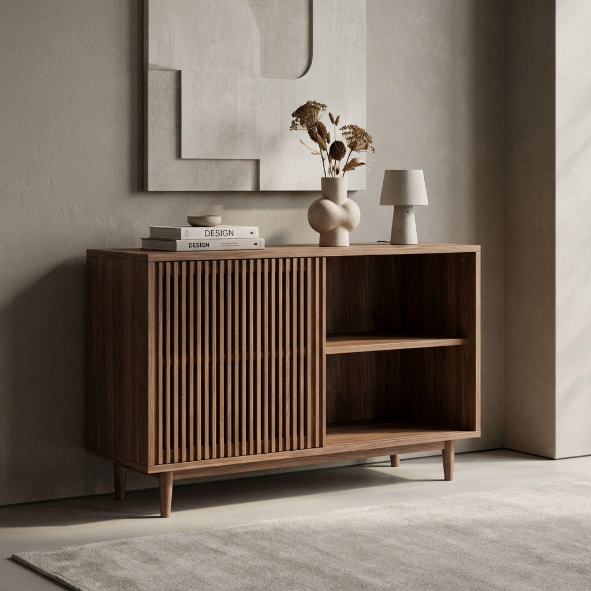 Modern Sideboard Plans | Slatted Door, Mid-Century Legs (Digital Download) 4