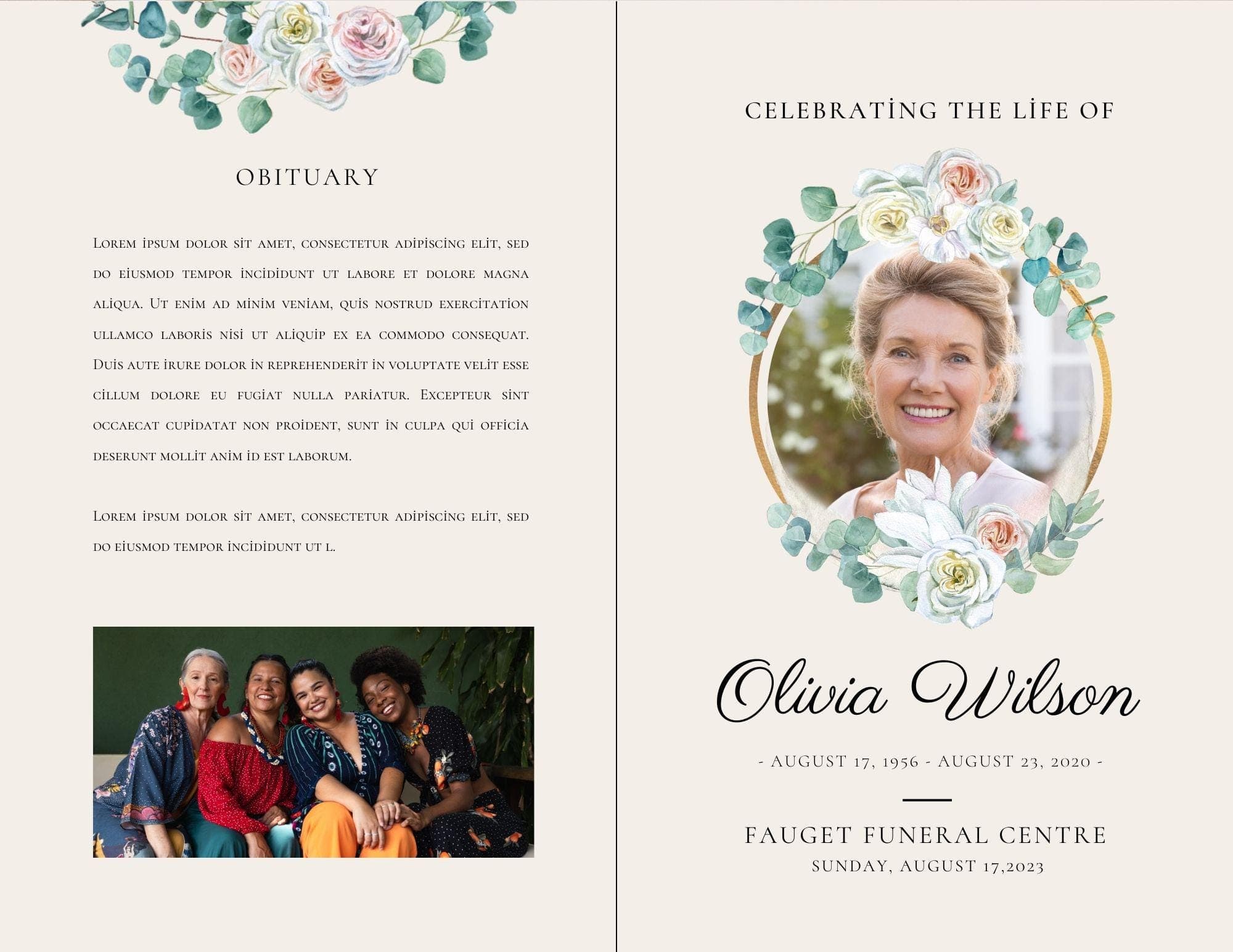 Greenery Funeral Program Template | Celebration of Life (Digital Download) 4