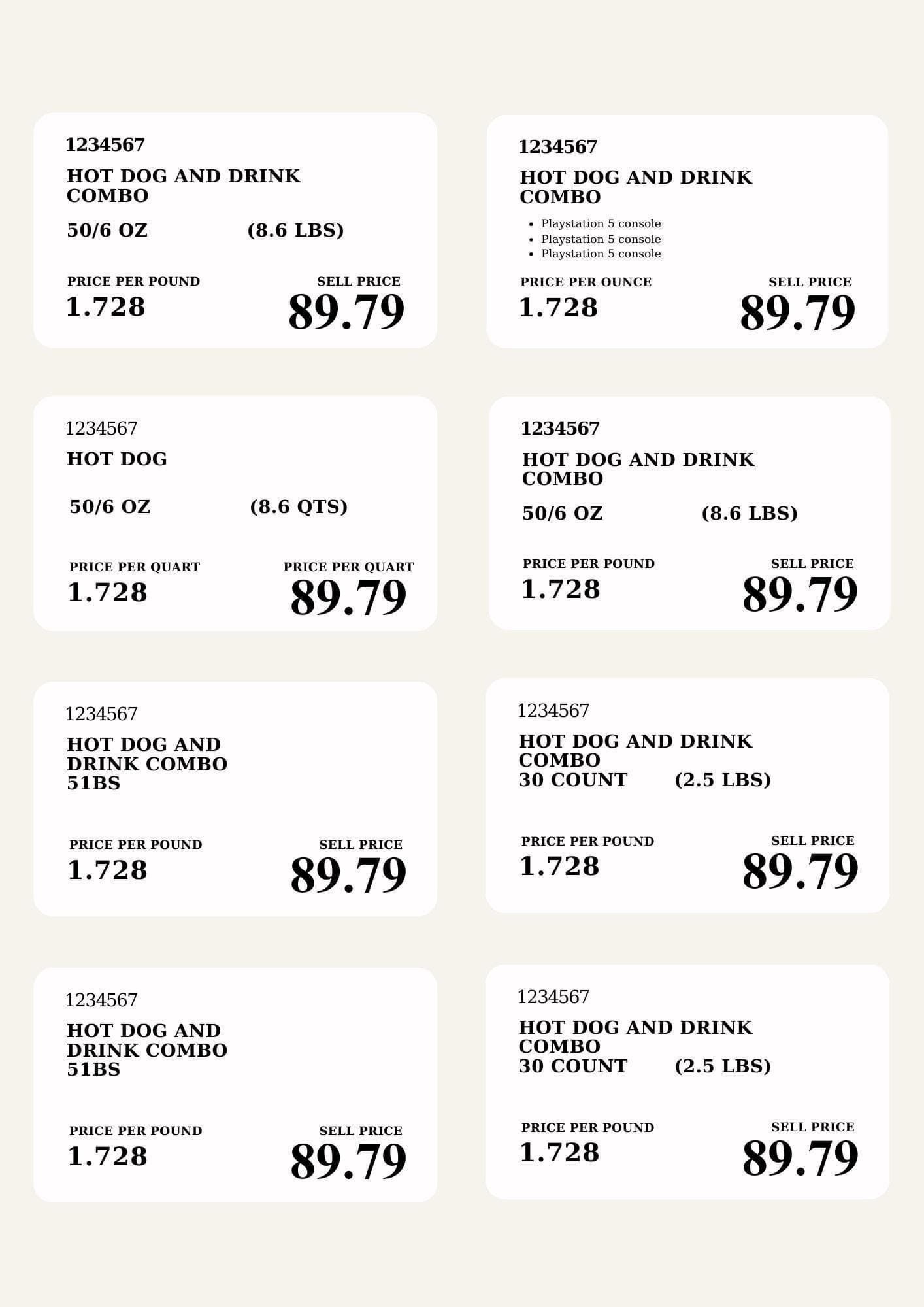 Costco Birthday Party Signs: Customizable Price Sign Canva Template 3