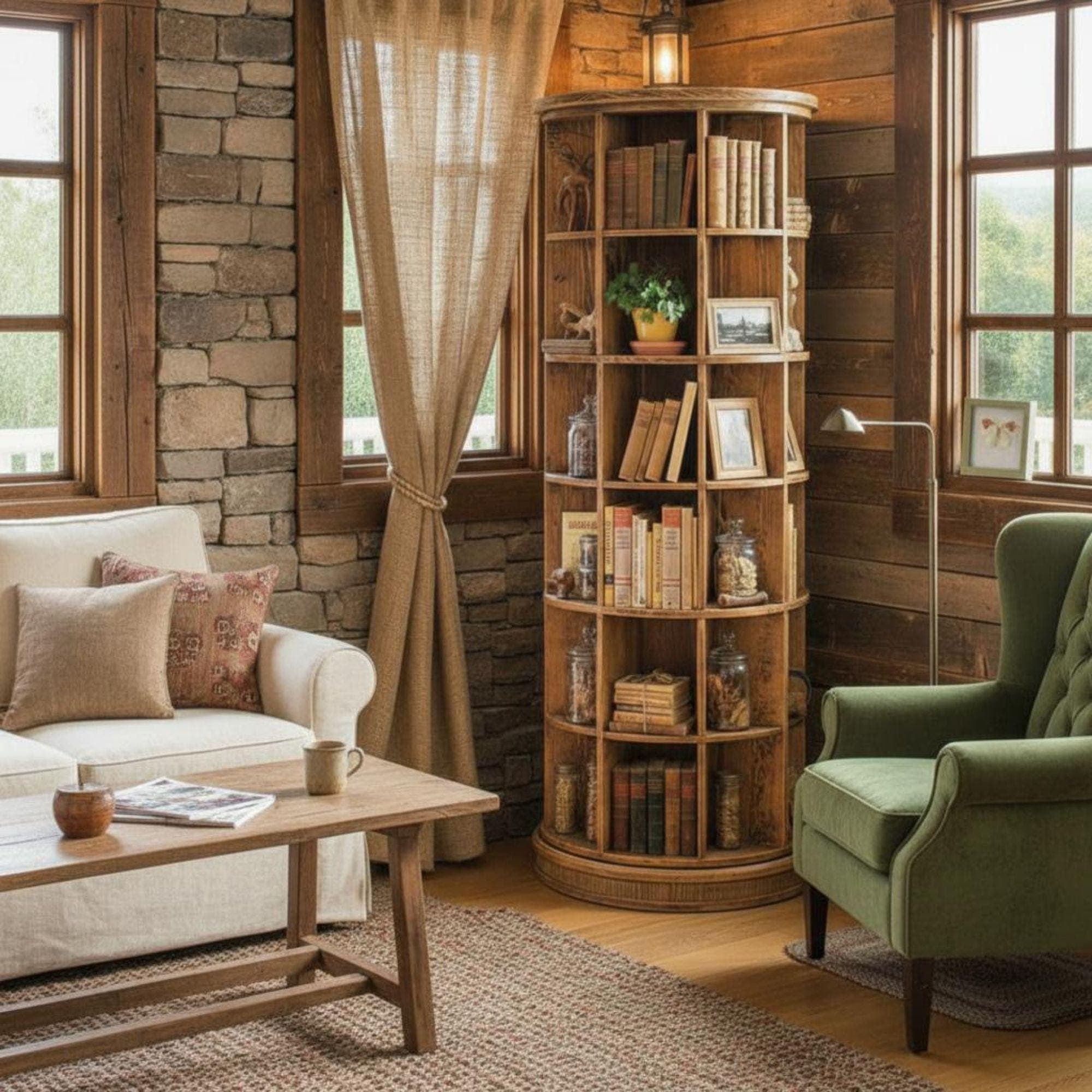 Rotating Bookshelf | Revolving Bookcase | Furniture Plans for Woodworkers | DIY Bookcase Plans PDF | Easy-to-Build Wooden Bookshelf 2