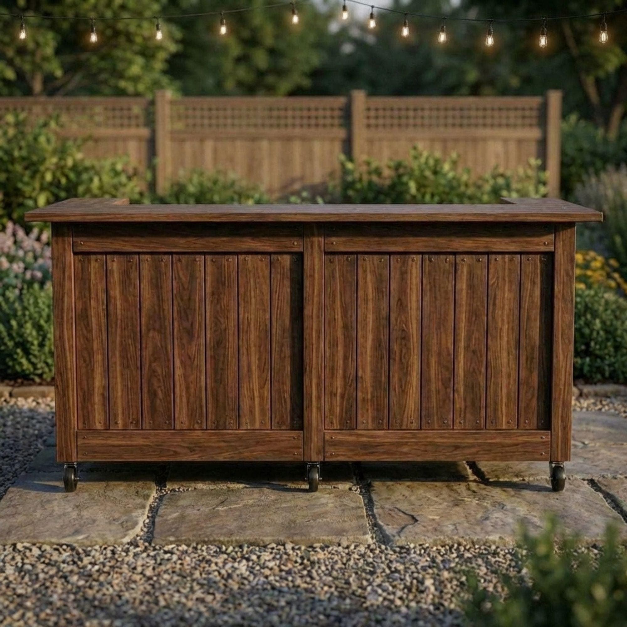 DIY Outdoor Bar Plans | Slatted Wood Mobile Bar Blueprint (PDF Download) 6