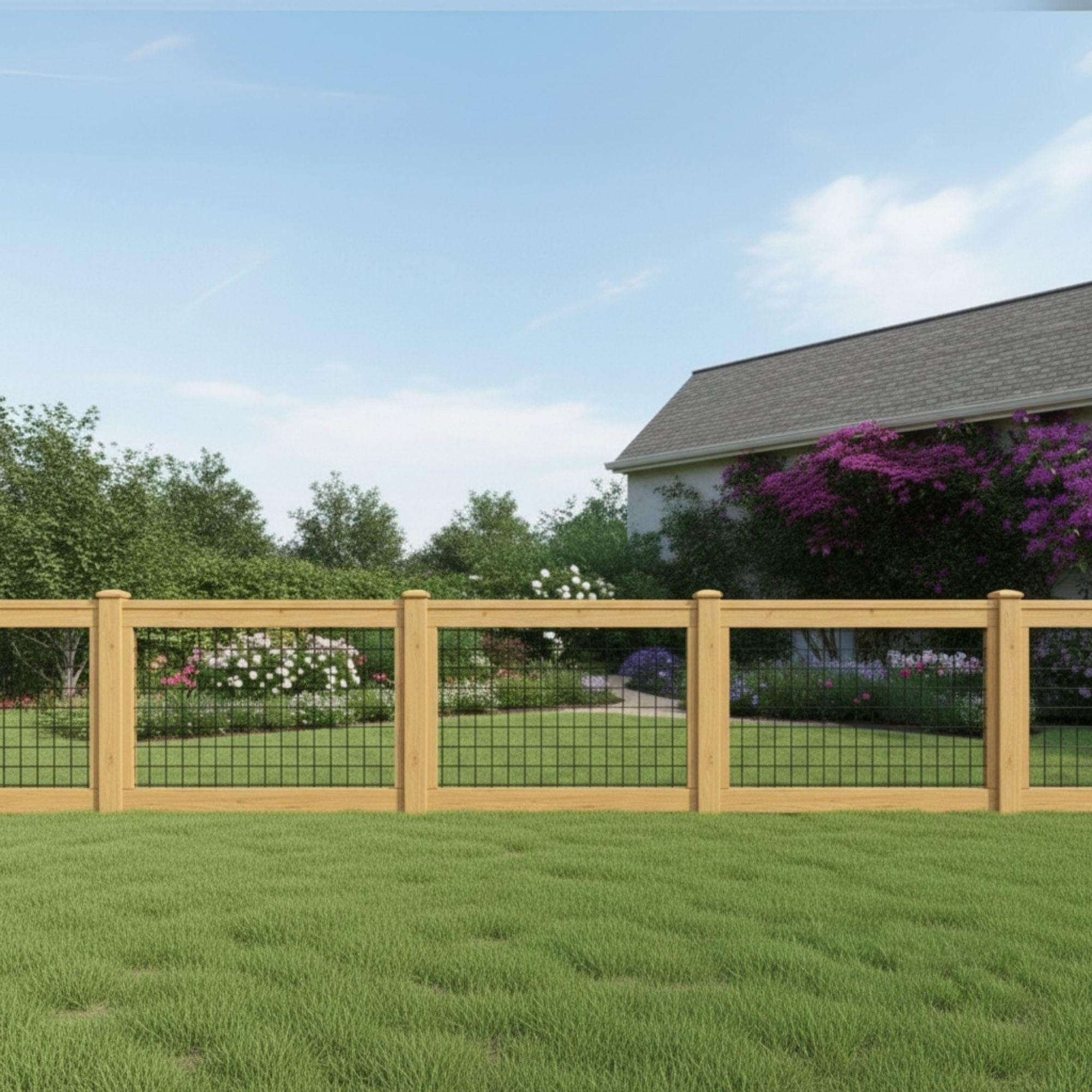 DIY Modern Wood & Metal Garden Fence Plan (PDF Download) 2