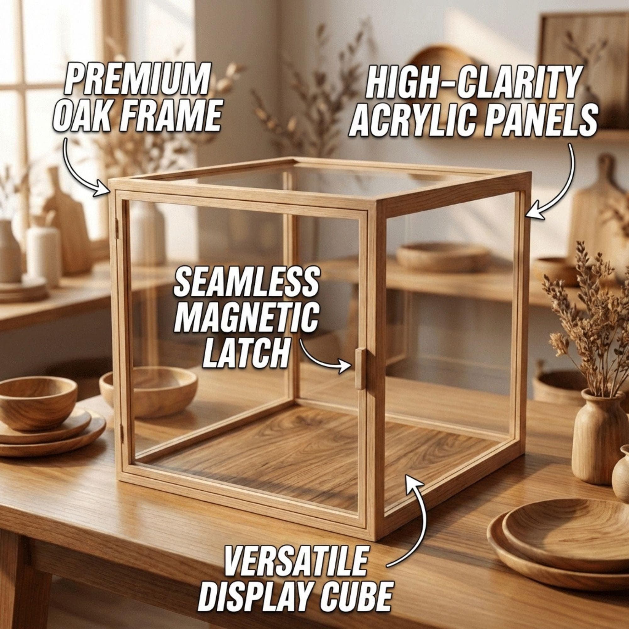 DIY Acrylic Cube Box Plans: Wooden Frame Display Case Blueprint | Clear Collectible Box PDF 2