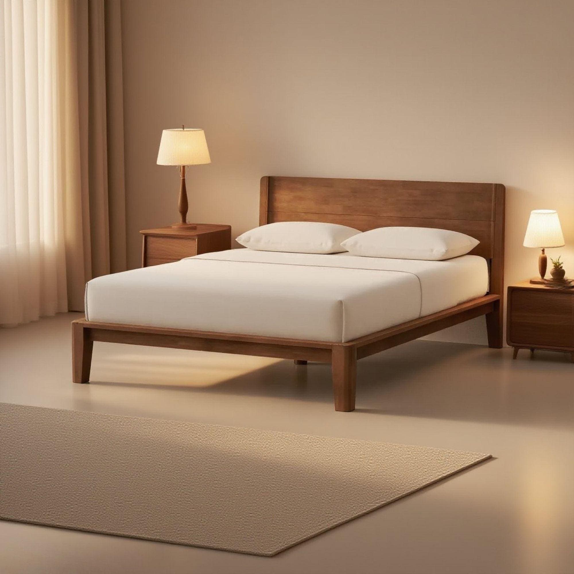 Bed Frame Queen with Headboard | Bed Frame Plans | DIY Wooden Bed Frame | Floating King Size Bed Frame | Rustic, Solid Wood Bed Design 3