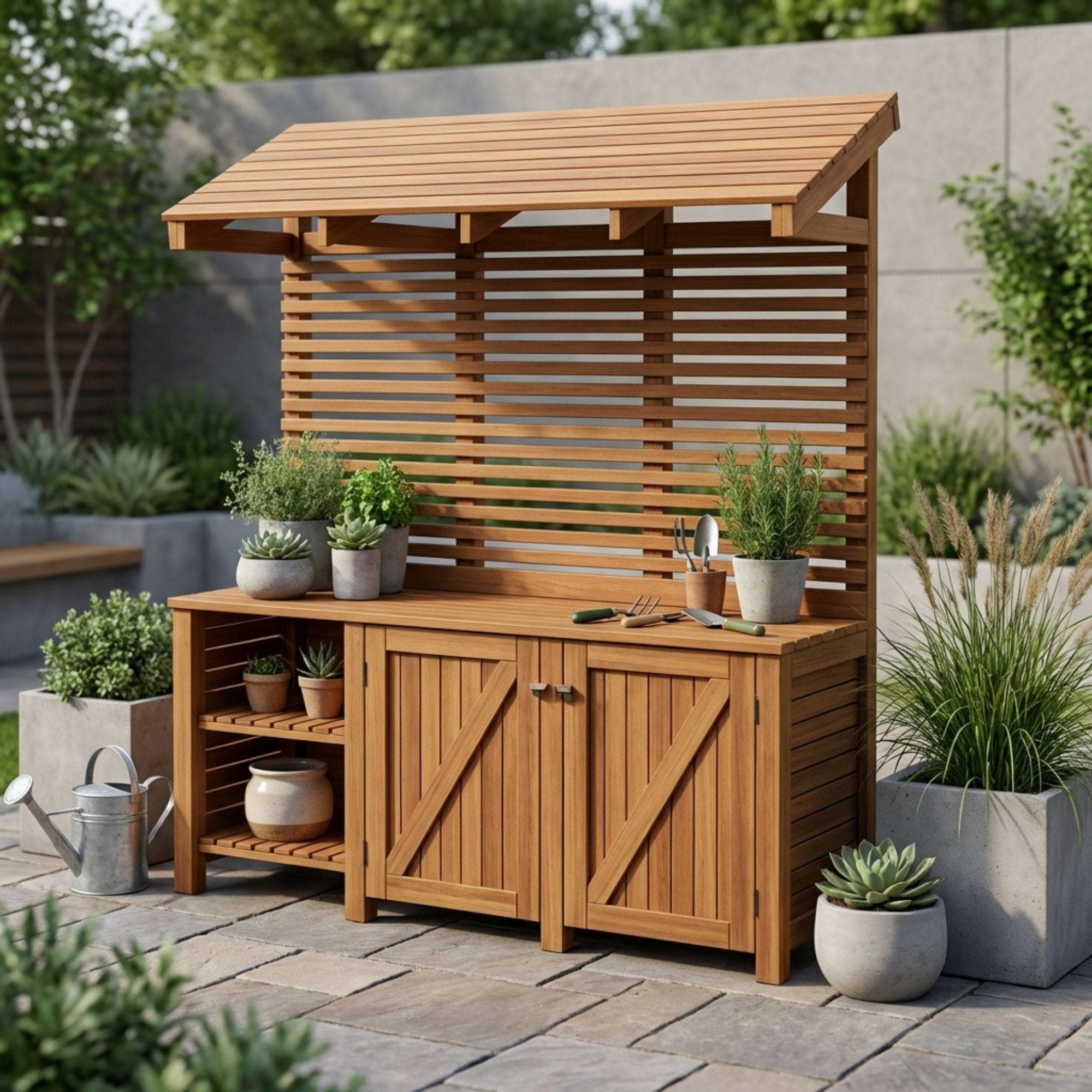 DIY Potting Bench with Storage Plans | Potting Station Blueprint | Garden Workbench PDF