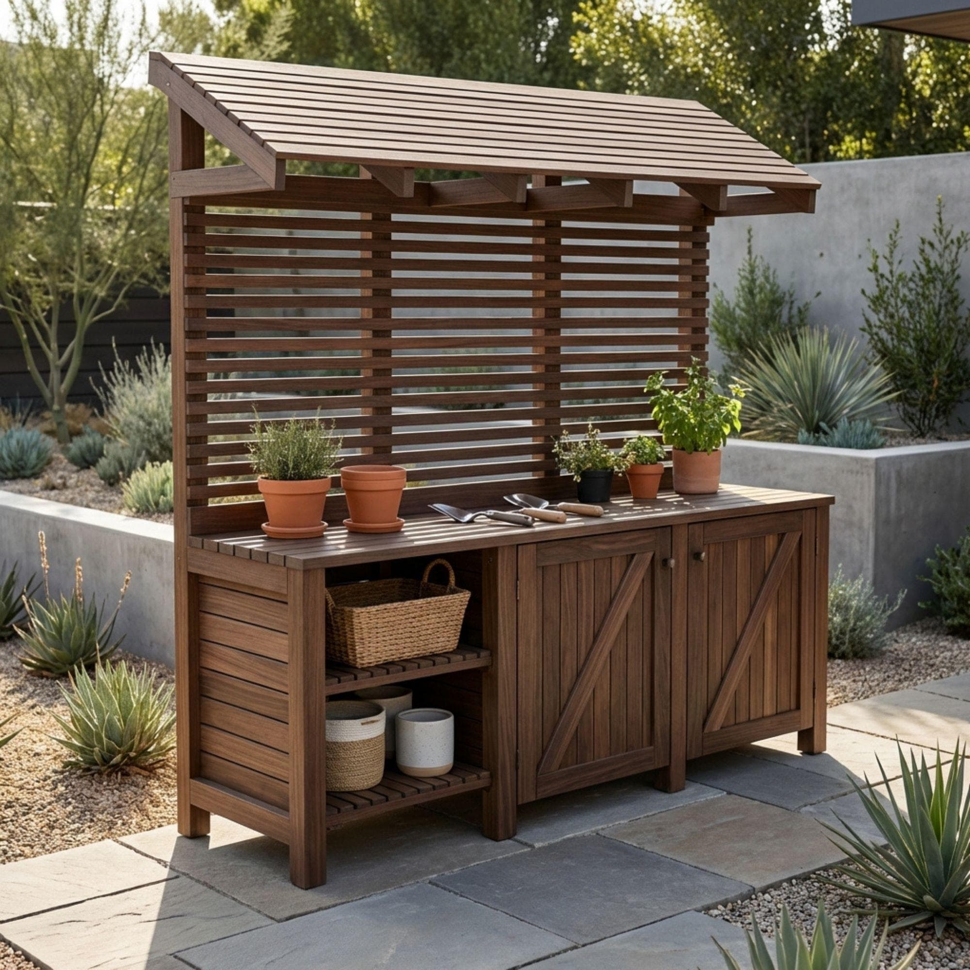 DIY Potting Bench with Storage Plans | Potting Station Blueprint | Garden Workbench PDF 6