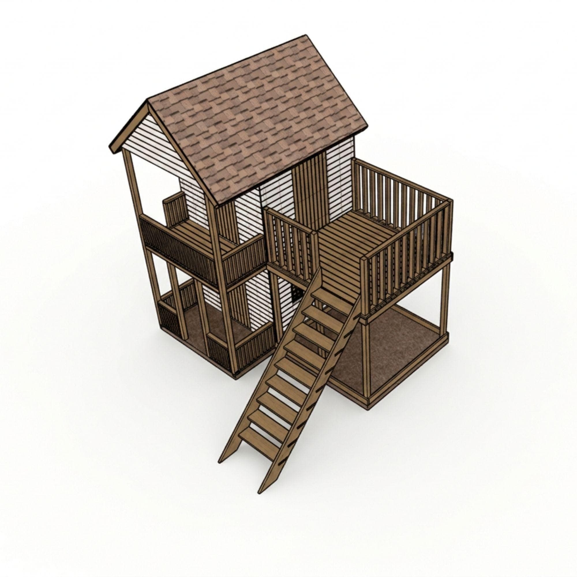 DIY 2-Story Playhouse Plans | Kids Elevated Backyard Fort Blueprint (PDF Download) 5