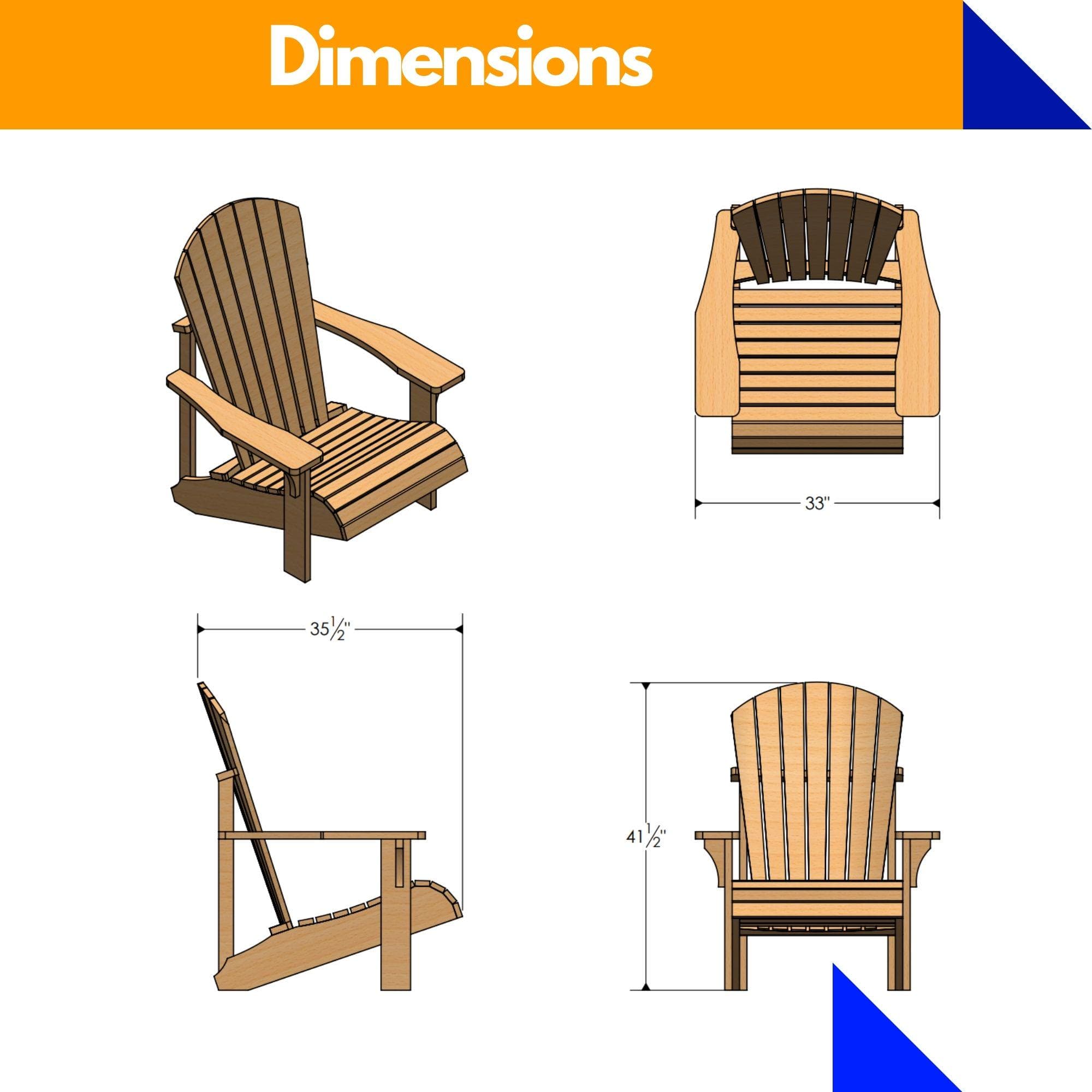 DIY Adirondack Chair Plans | Outdoor Garden Furniture Blueprint (Digital PDF) 1