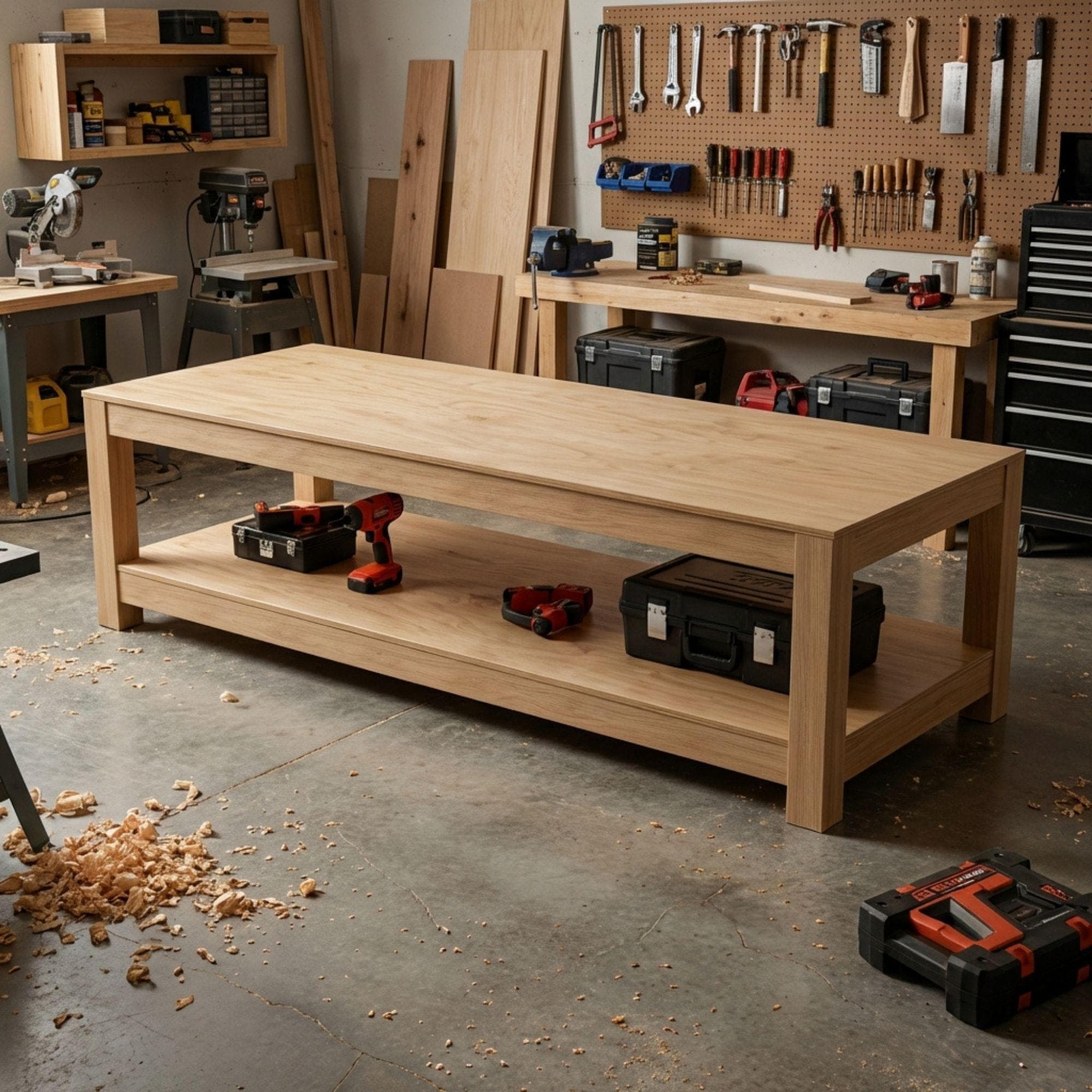 DIY Farmhouse Bench Plans | Entryway Shoe Storage Blueprint (PDF Download) 3