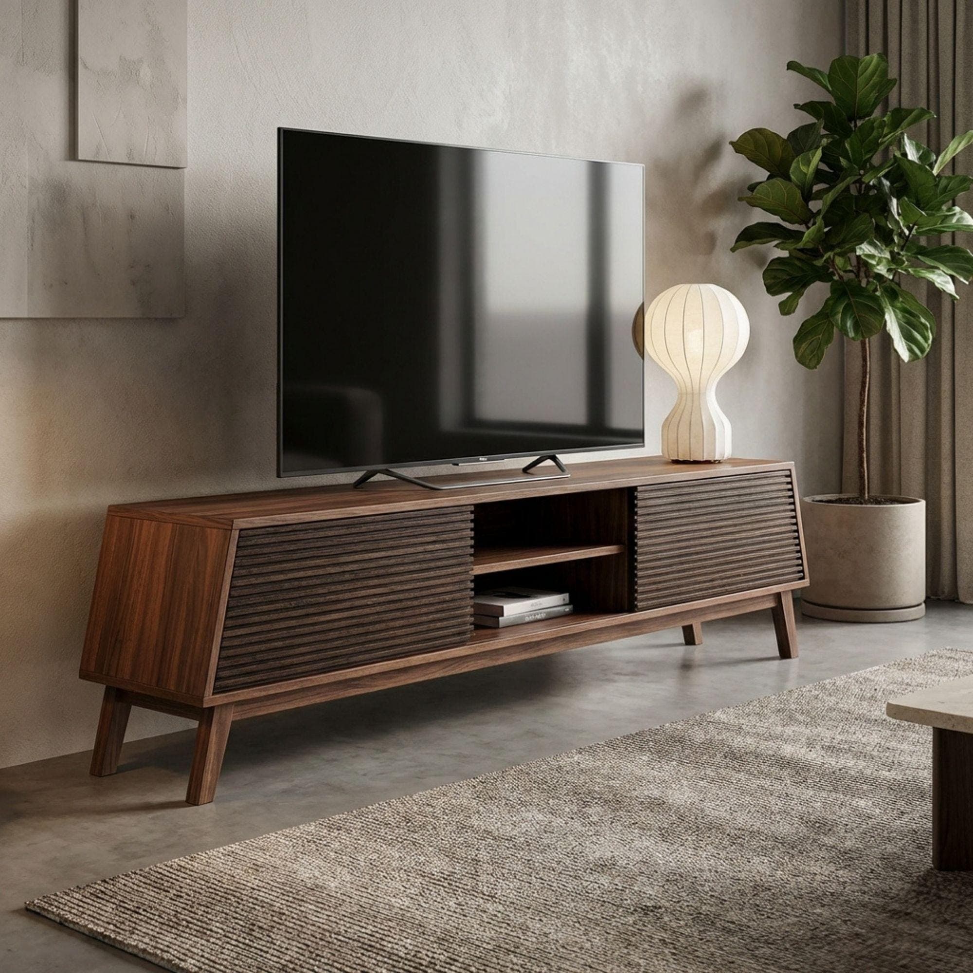 Mid Century Modern TV Console Plans | Slatted Doors Woodworking PDF 2