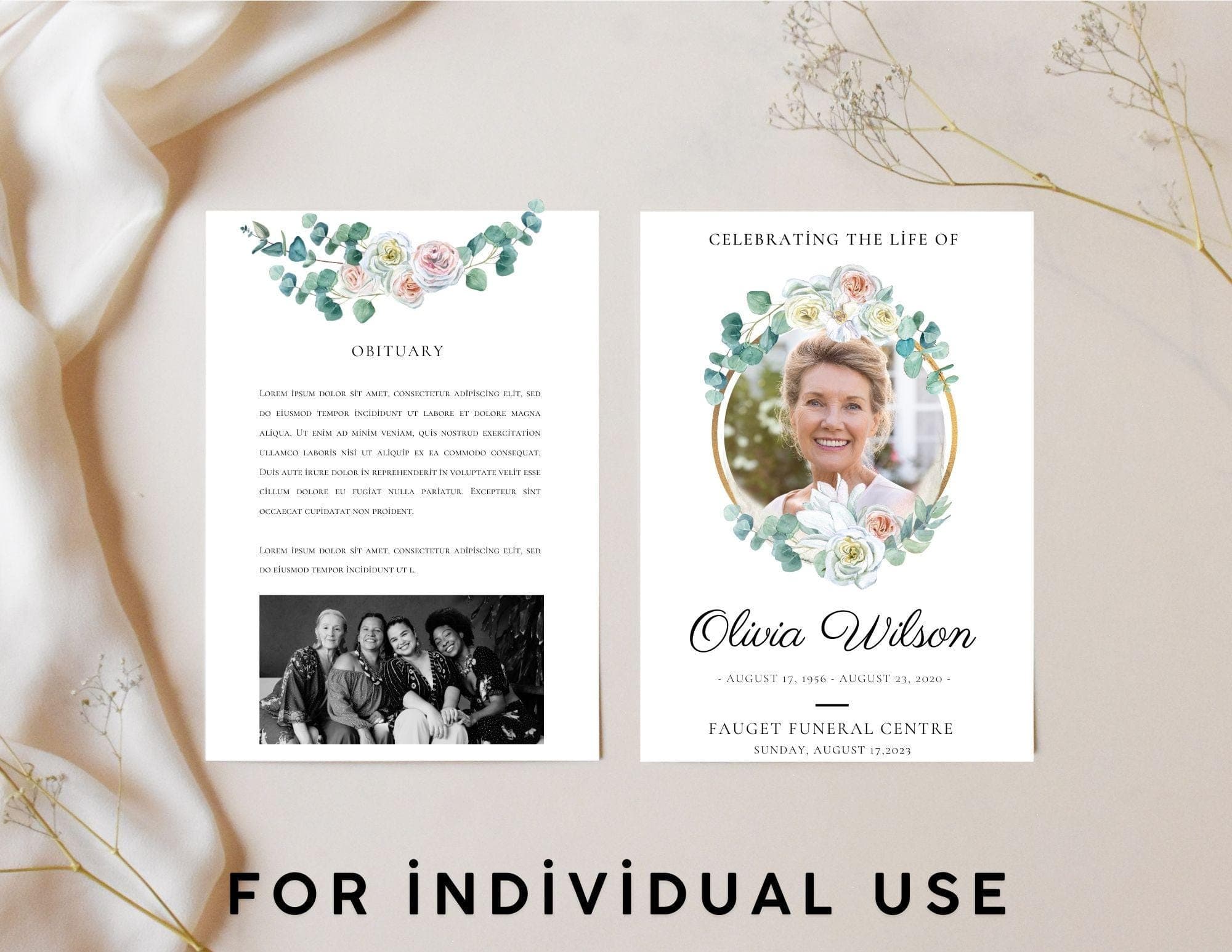 Greenery Funeral Program Template | Celebration of Life (Digital Download) 7