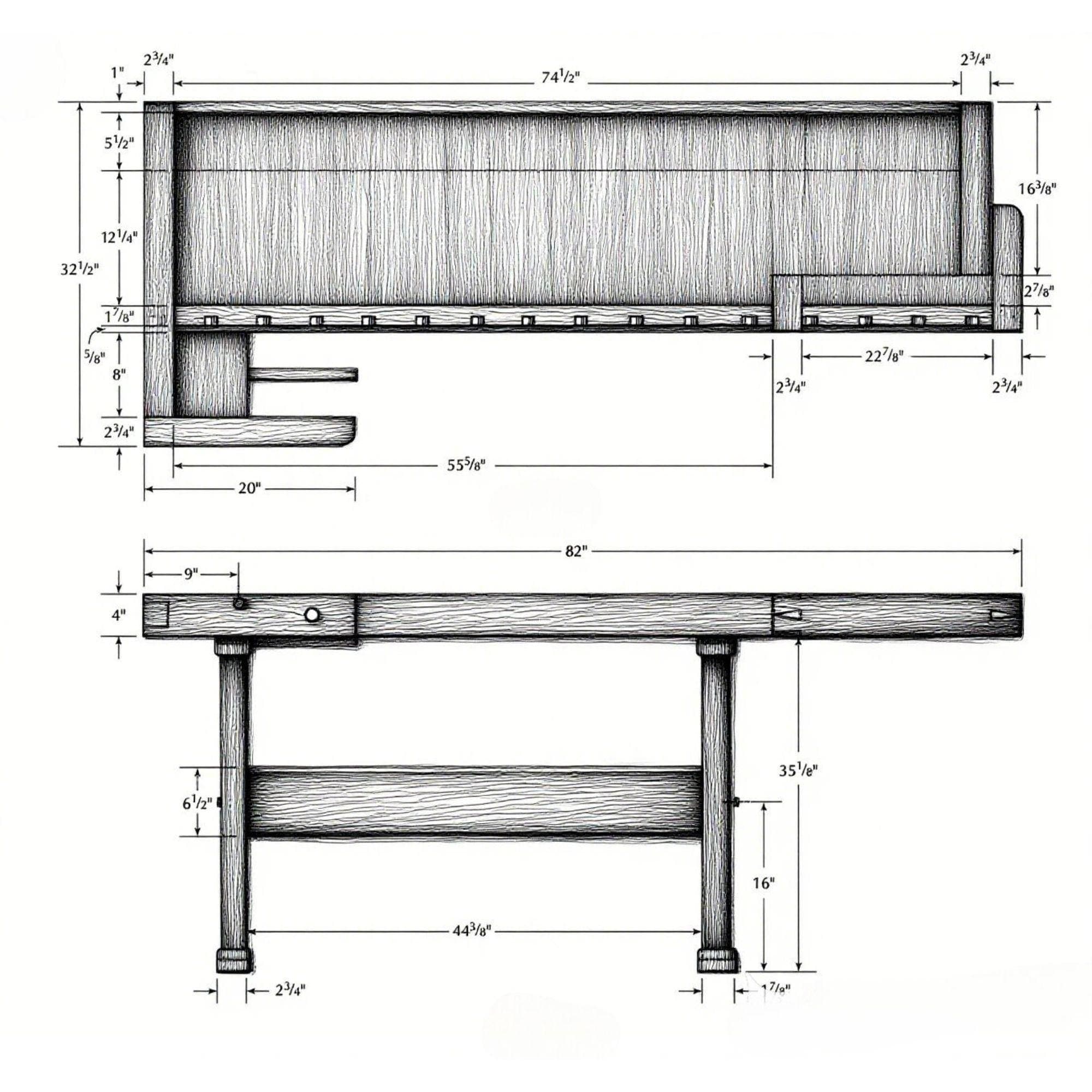 Roubo Workbench Plans PDF | Build Your Own Traditional Split Top Workbench | Ultimate Woodworking Bench 4
