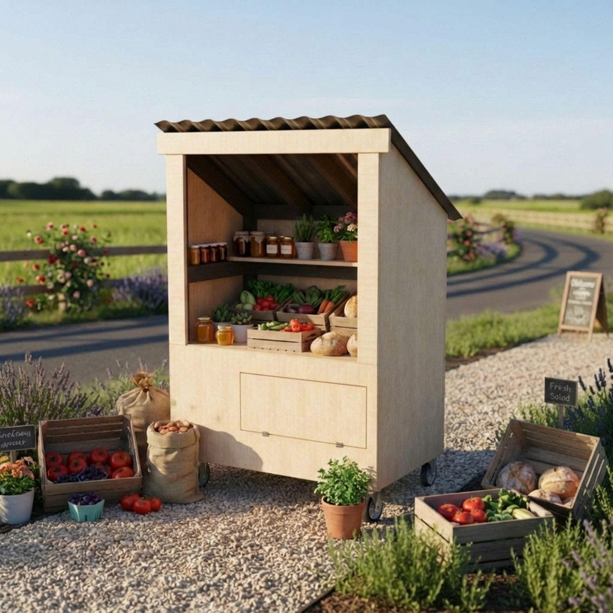 DIY Farmstand Plans | Roadside Stand Plans PDF | Mobile Bakery Cart Build Guide 2
