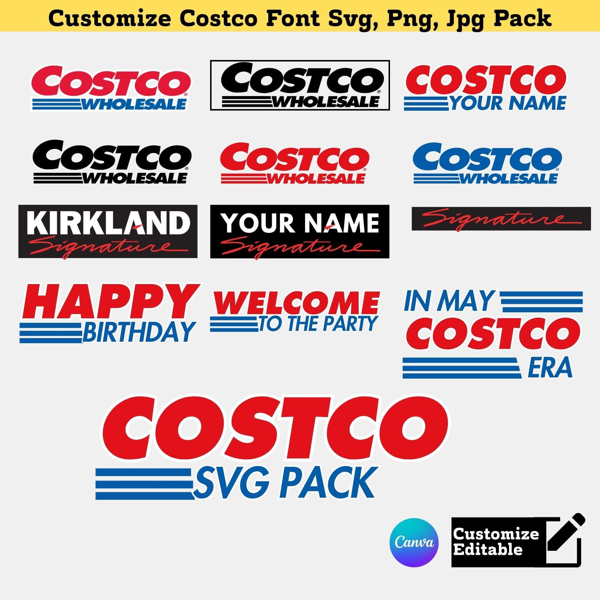 Customizable Costco Font SVG Pack, PNG, JPG (Digital Download)