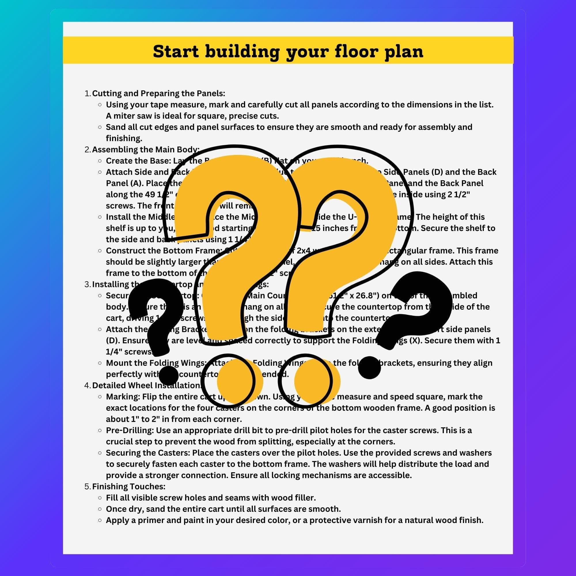 Charcuterie Cart Plan | Dessert Cart | Food Cart | Mobile Bar with Wheels, Umbrella | DIY Collapsible Charcuterie Cart Plans PDF 6