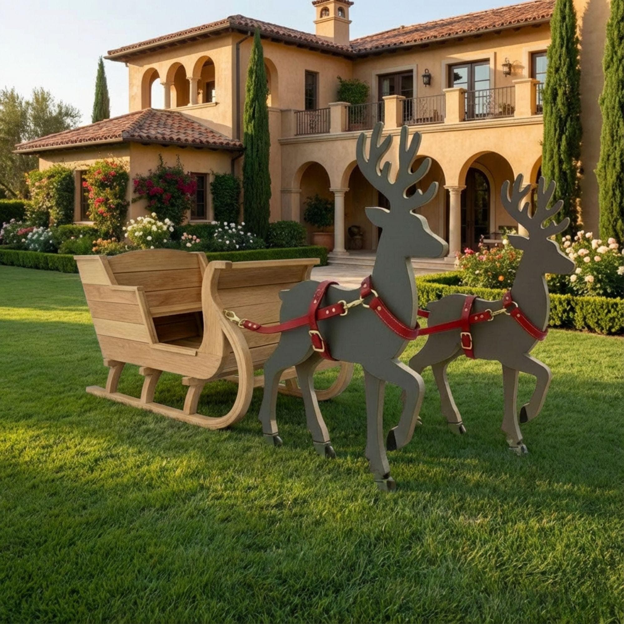 DIY Santa Sleigh & Reindeer Plans | Life-Size Outdoor Christmas Yard Display | Wooden Holiday Decor Blueprint | Digital PDF Pattern 4