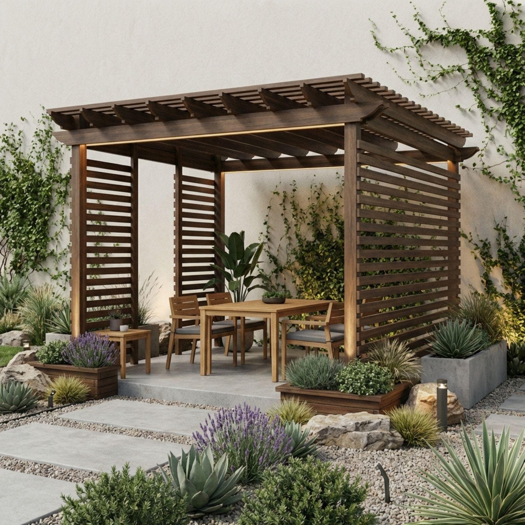 DIY Garden Pergolas Plans | Wood Pergolas Build Blueprint | Corner Privacy Pergola