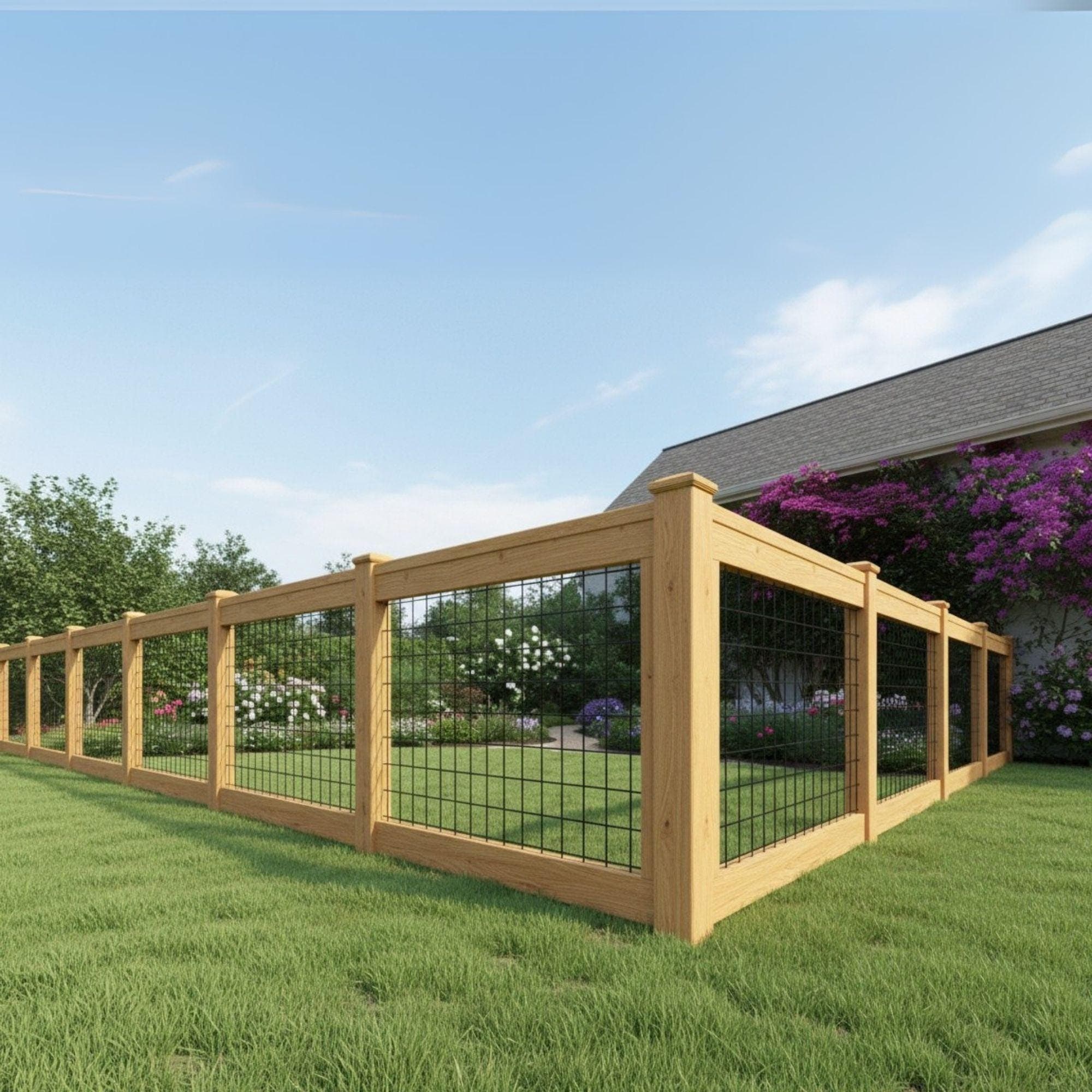 DIY Modern Wood & Metal Garden Fence Plan (PDF Download) 3