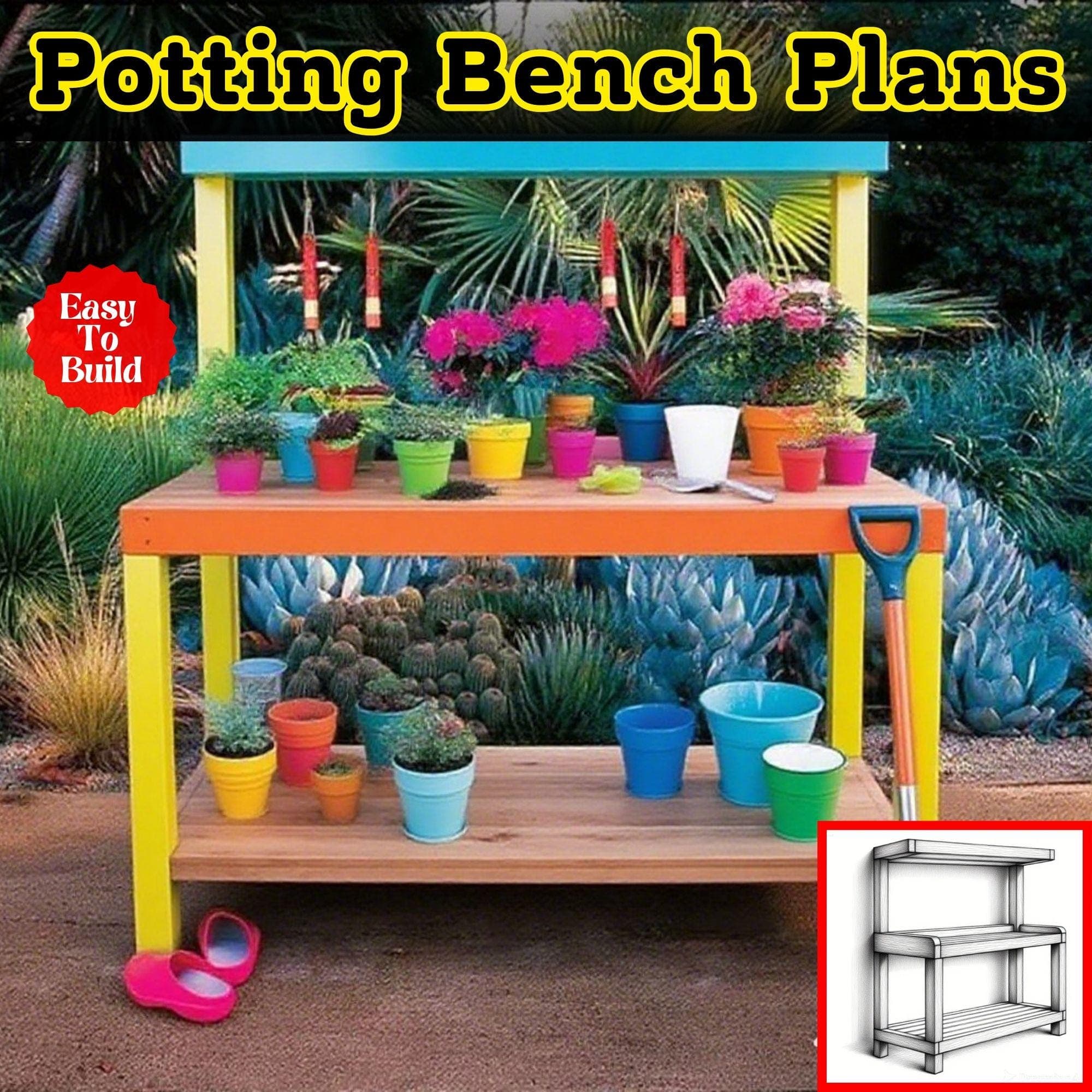 Rustic Potting Bench Plans | Outdoor Garden Workstation PDF