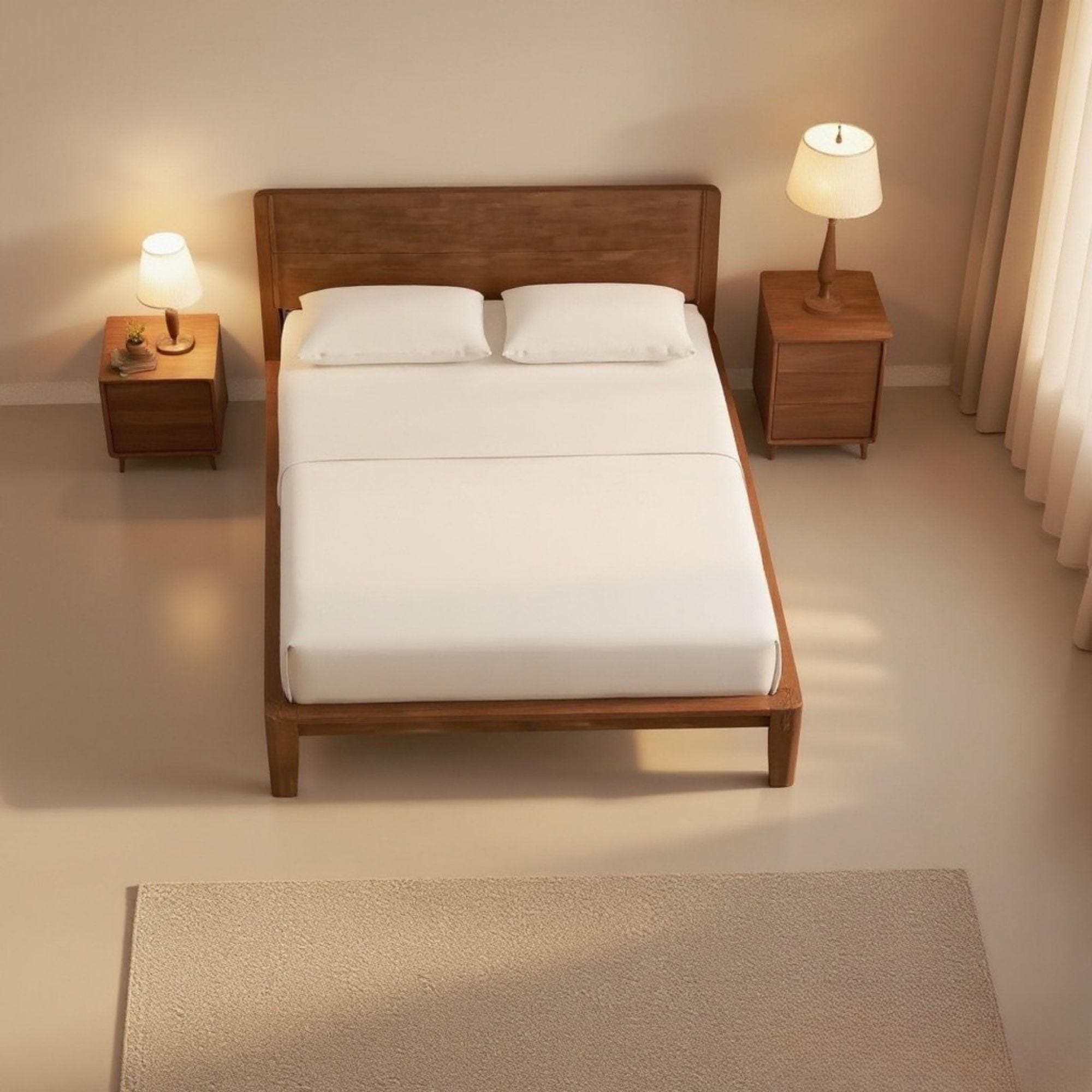 Bed Frame Queen with Headboard | Bed Frame Plans | DIY Wooden Bed Frame | Floating King Size Bed Frame | Rustic, Solid Wood Bed Design 2