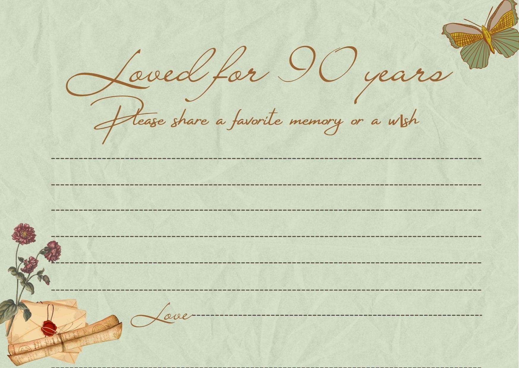 Rustic Birthday Card | Print on Kraft Paper | Instant Download | Share a Memory & Wish Sign 8