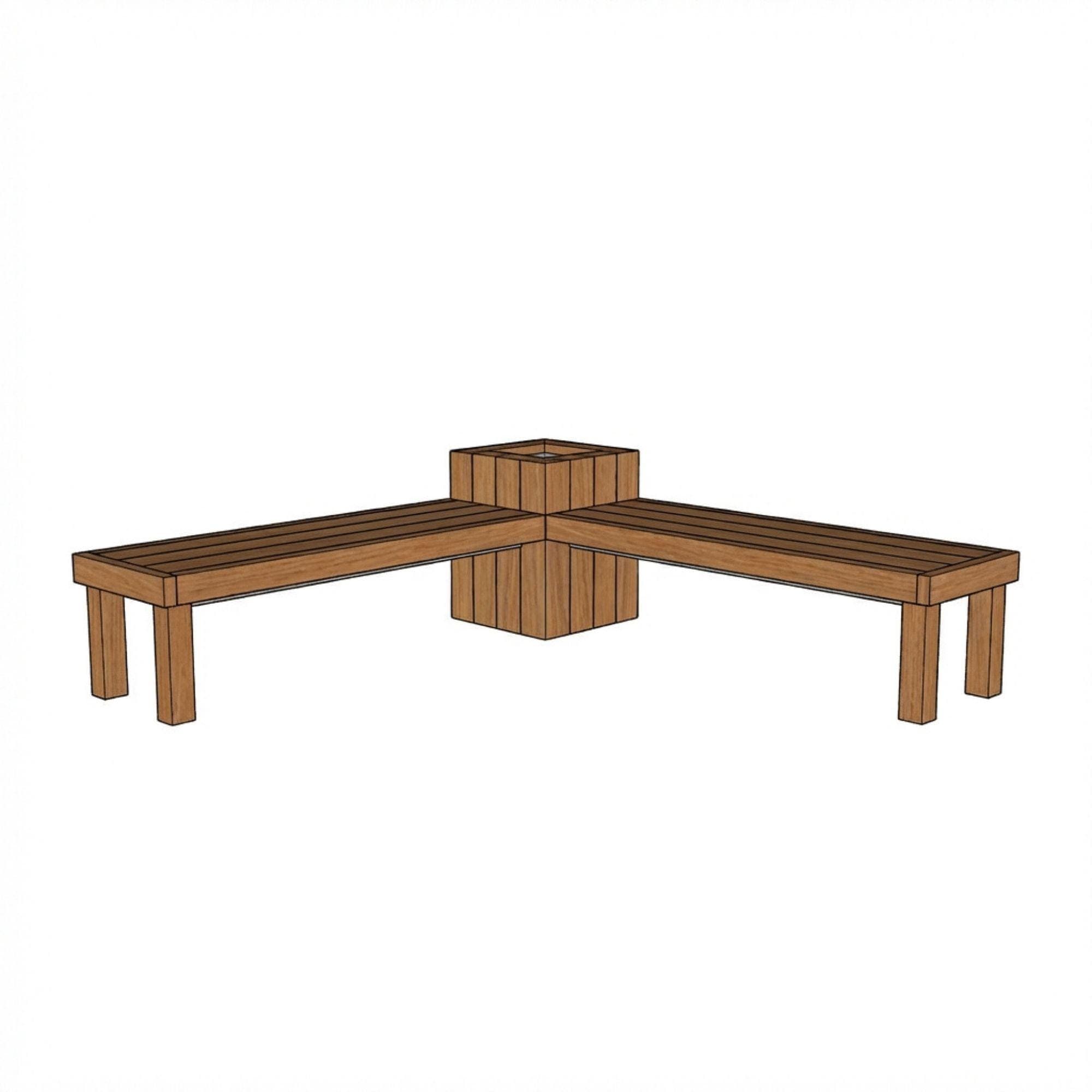 DIY Outdoor Corner Bench Plans | L Shaped Planter Bench Blueprint | Wooden Garden Seating PDF 6