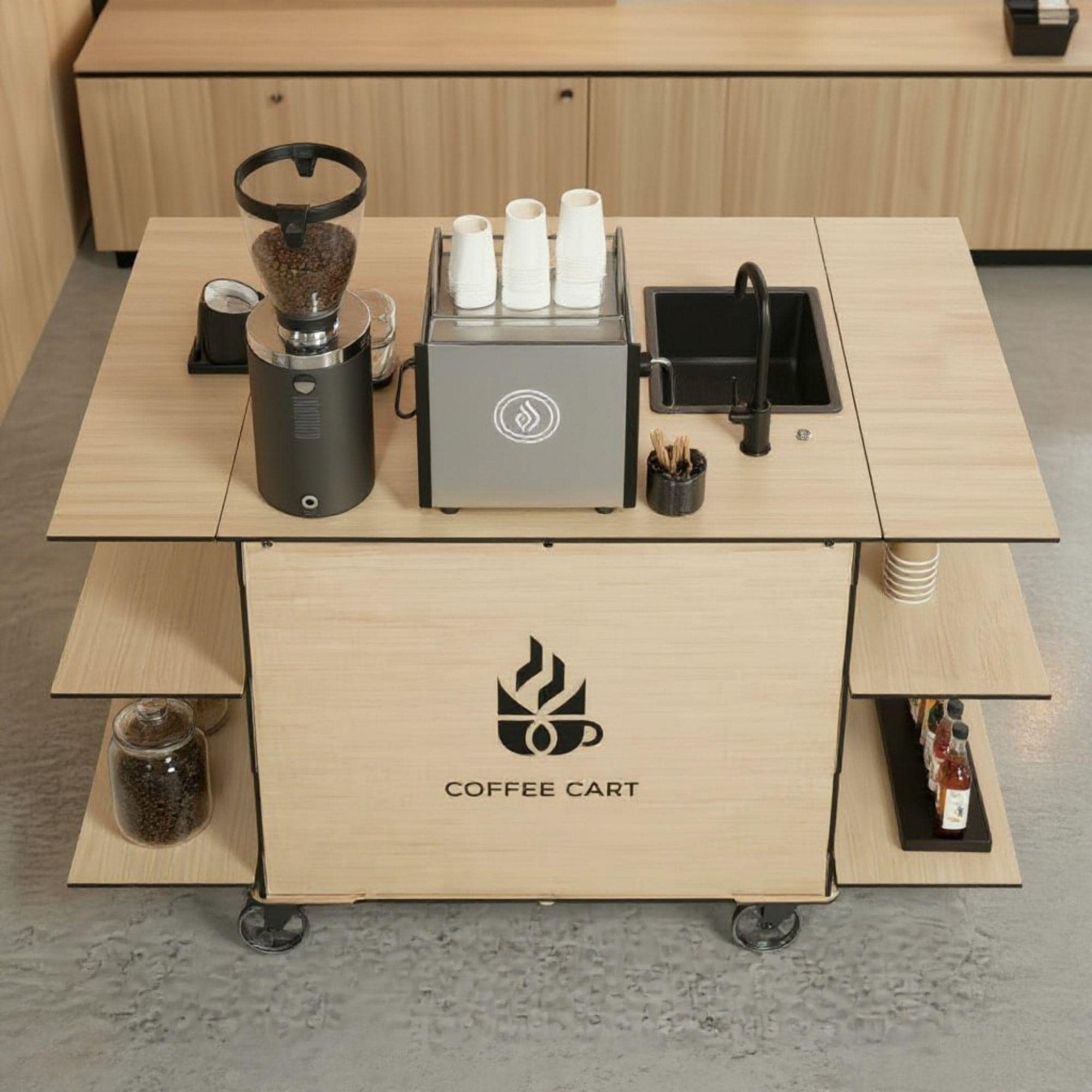 DIY Coffee Bar Cart | Custom Food Cart Plan PDF | Wedding Cart | Collapsible Beverage Cart | Vendor Cart | Foldable Bar Cart Business 3