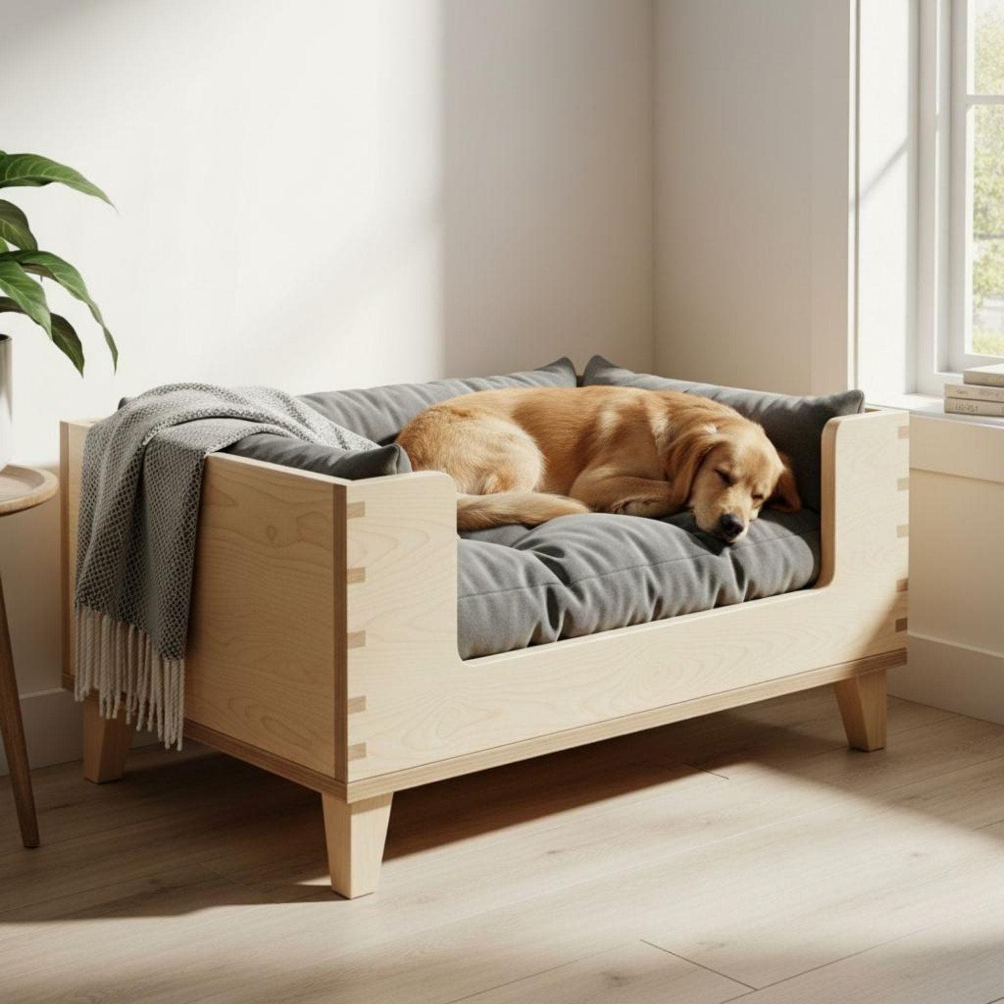 Wood Pet Bed | DIY Dog Bed With Legs Plan | DIY Raised Dog Bed Furniture | Build a Custom Wooden Pet Bed | Elevated Dog Bed for Large Dogs