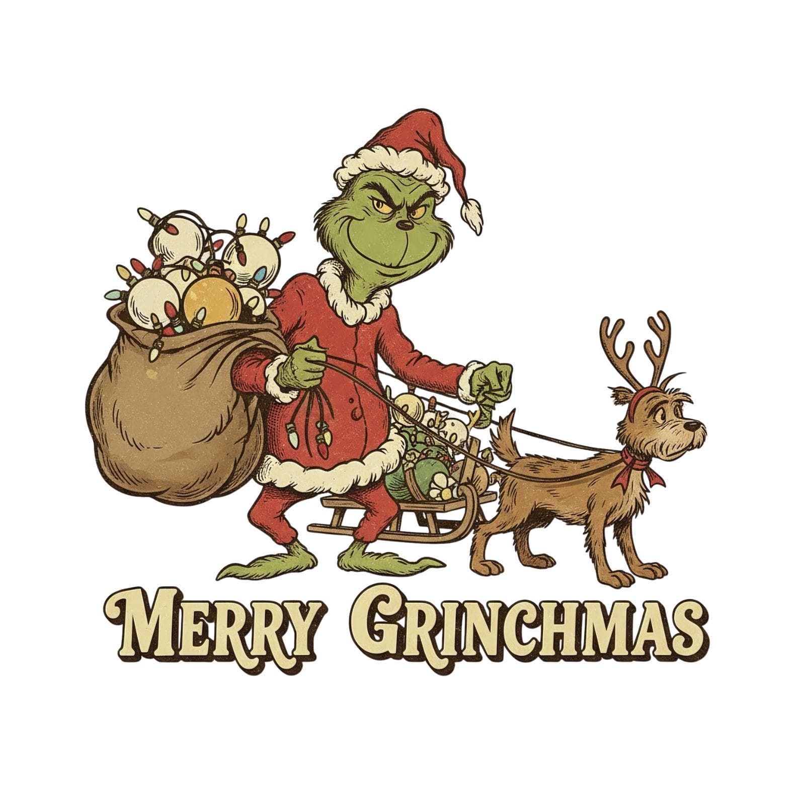 Grinch and Max Dog Christmas Tree SVG, PNG, JPG Bundle | 1