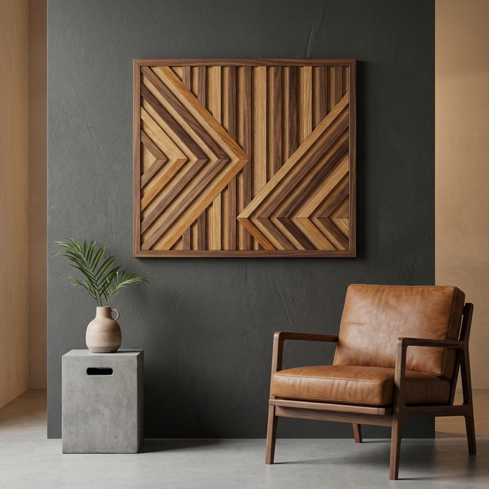 Geometric Wood Wall Art Plans | Large Chevron Blueprint (PDF Download)