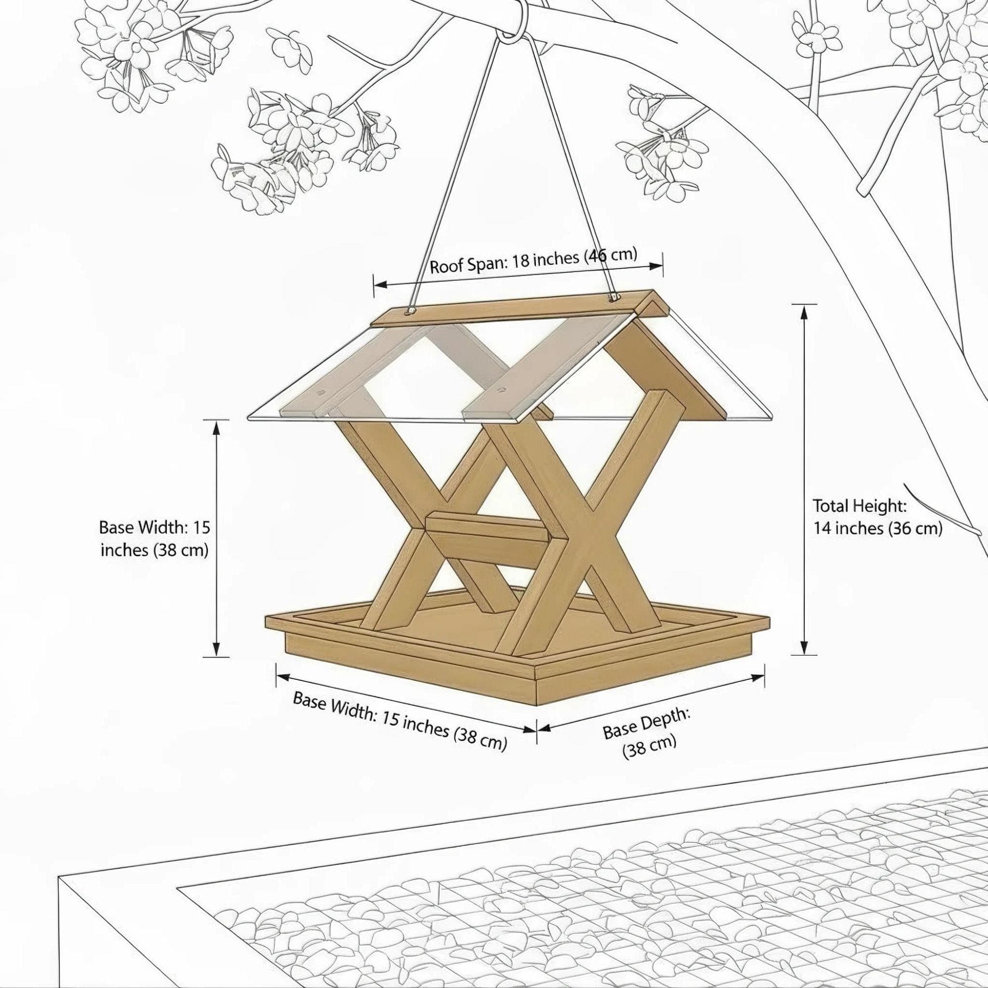 Modern Bird Feeder Plans | Hanging X-Frame Design (PDF) 1