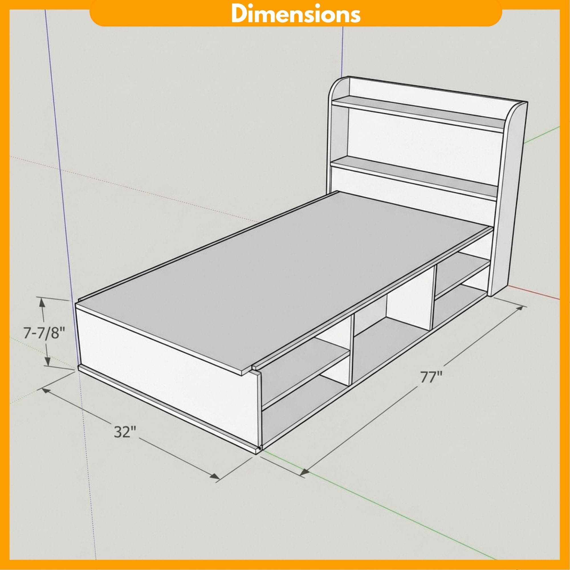 Single Bed Storage Plans | Minimalist Platform Woodworking (Digital Download) 1