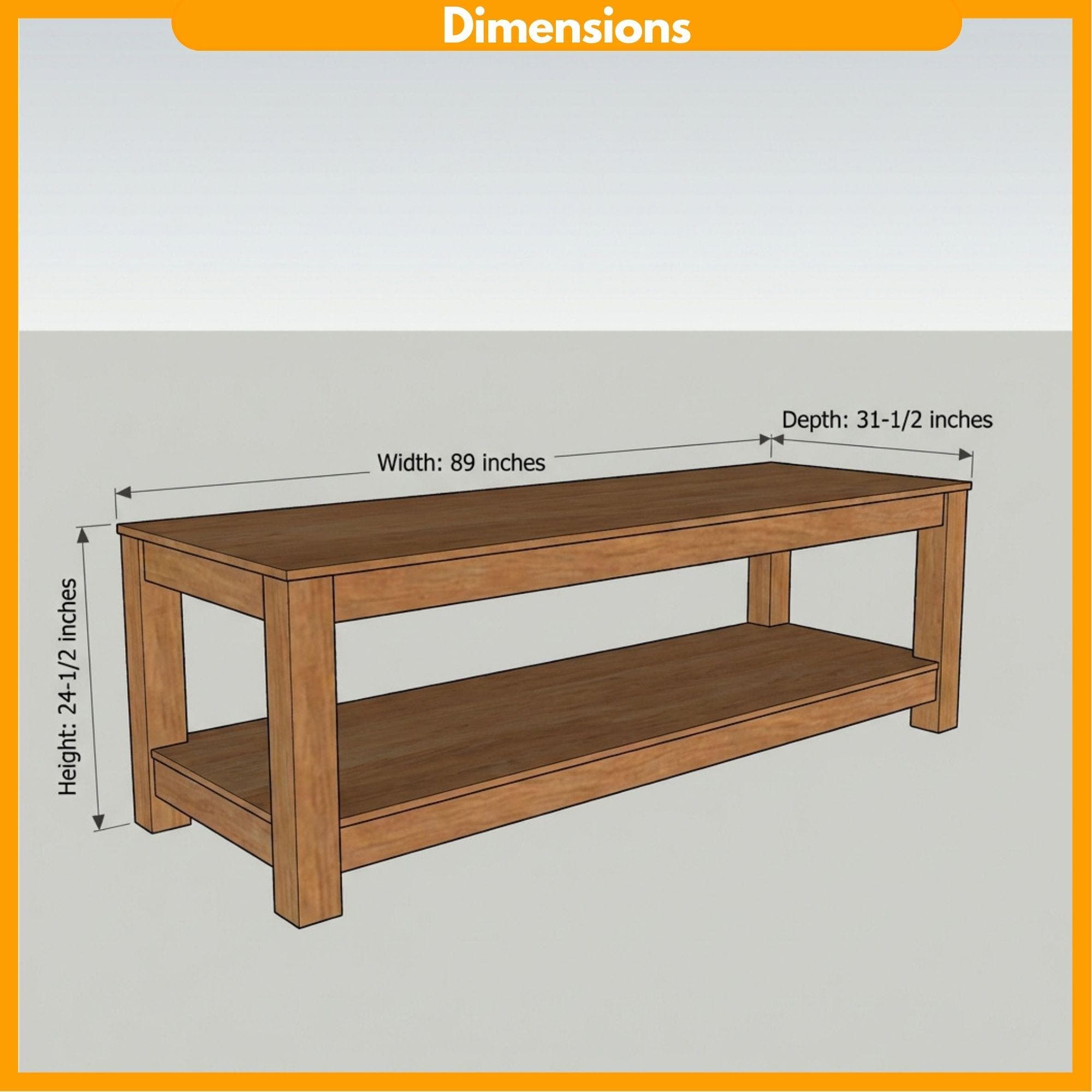 DIY Farmhouse Bench Plans | Entryway Shoe Storage Blueprint (PDF Download) 1