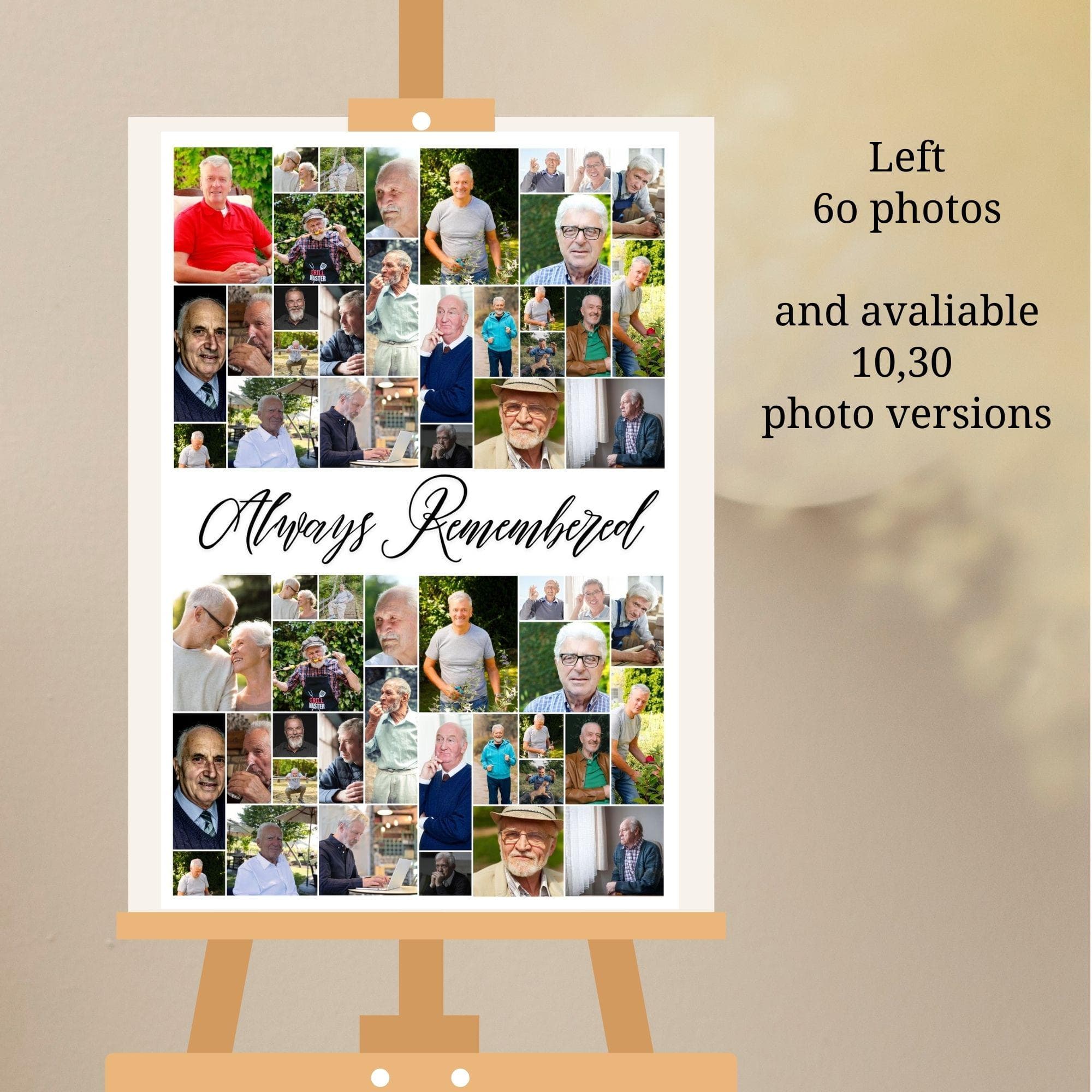 Funeral Photo Collage Sign Set, Memorial Poster (Digital Download) 1