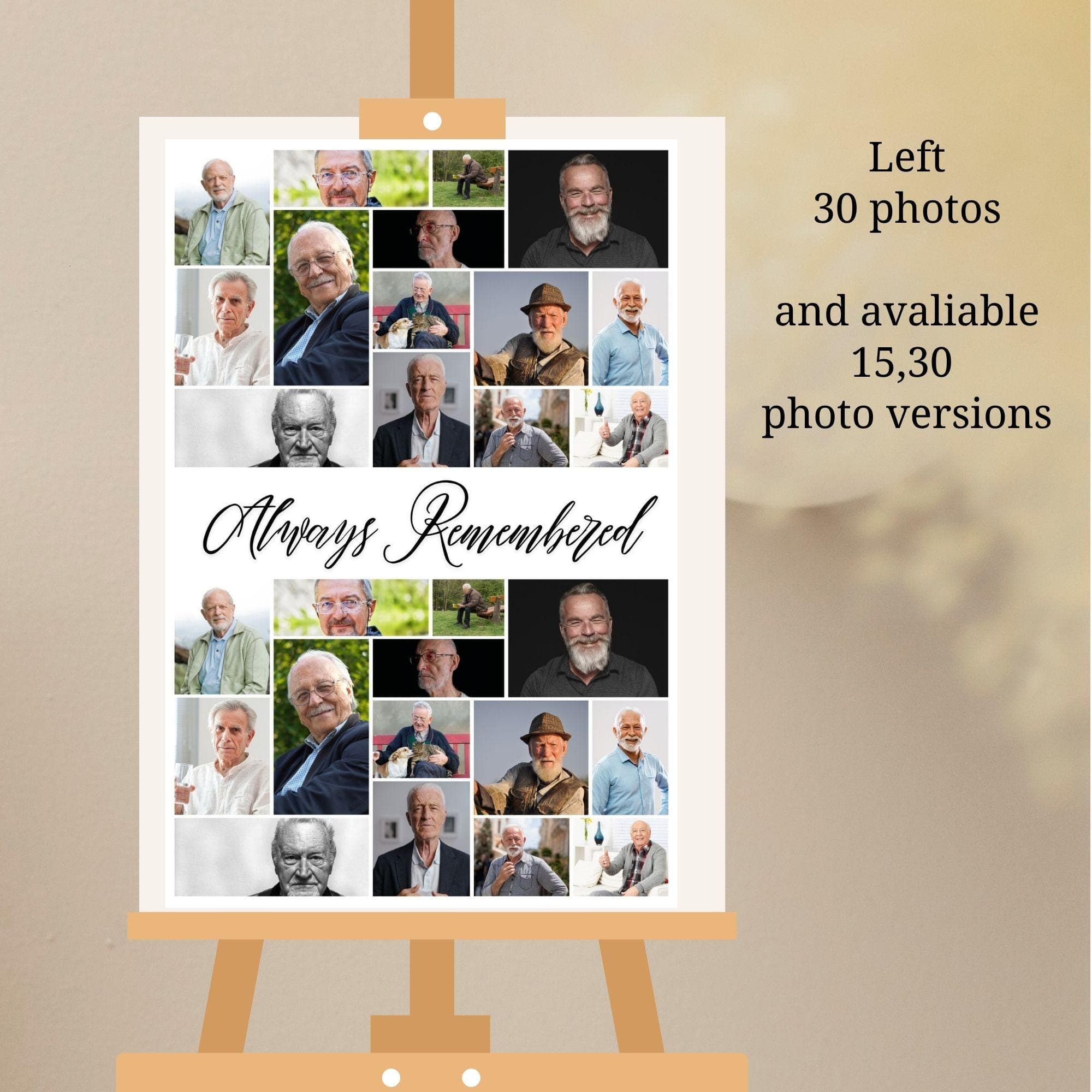 Funeral Photo Collage Sign Set, Memorial Poster (Digital Download) 3