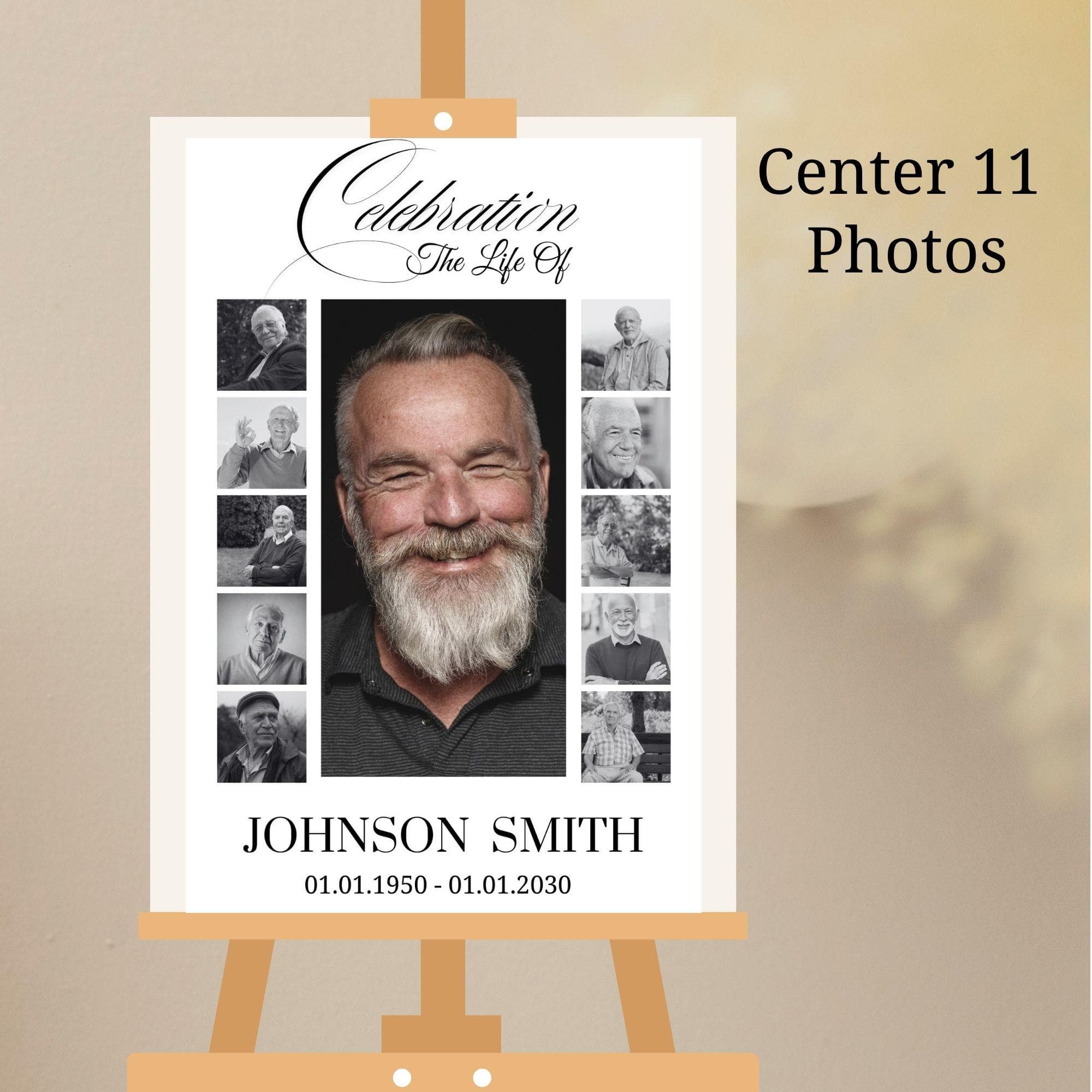 Funeral Photo Collage Sign Set, Memorial Poster (Digital Download) 2