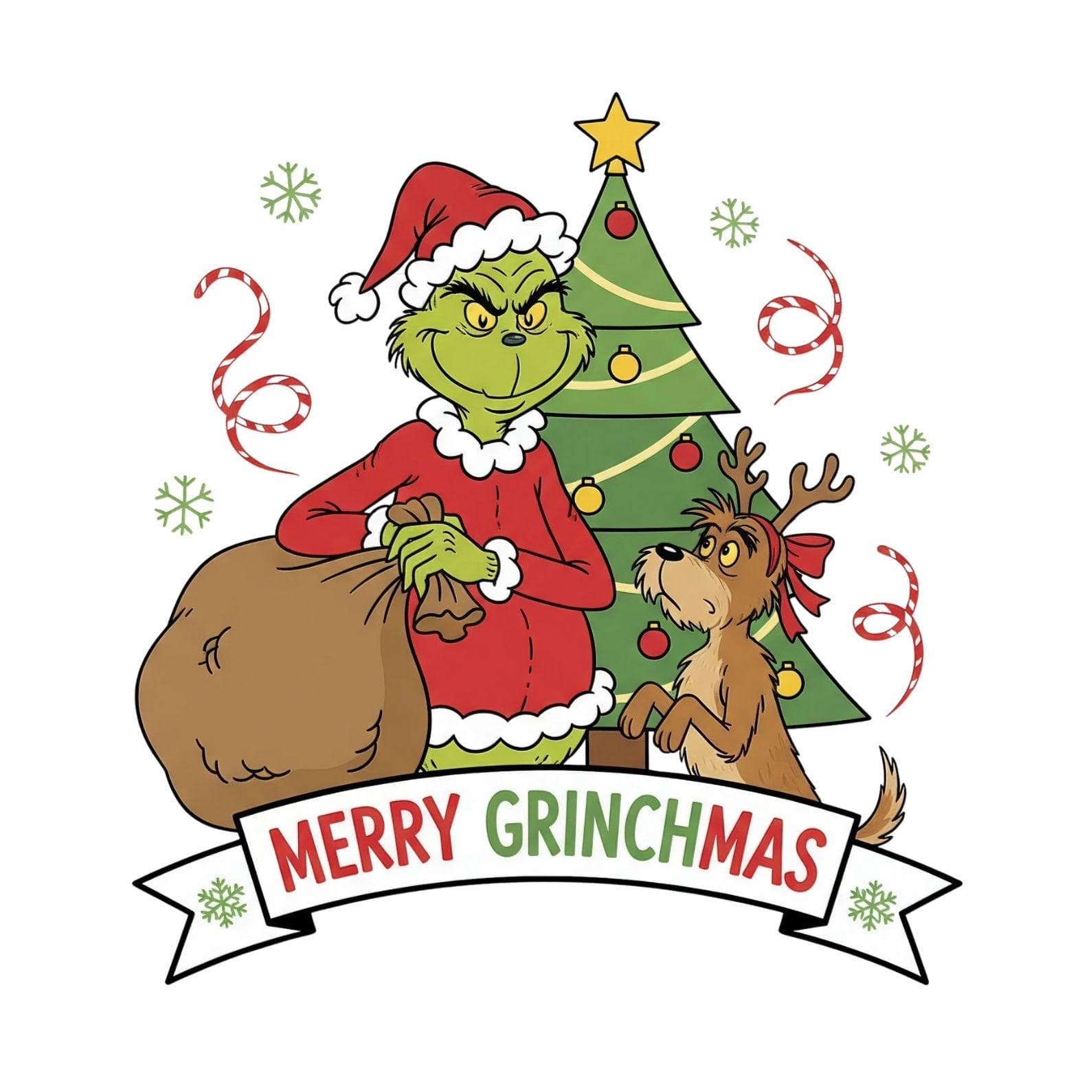 Grinch and Max Dog Christmas Tree SVG, PNG, JPG Bundle | 5