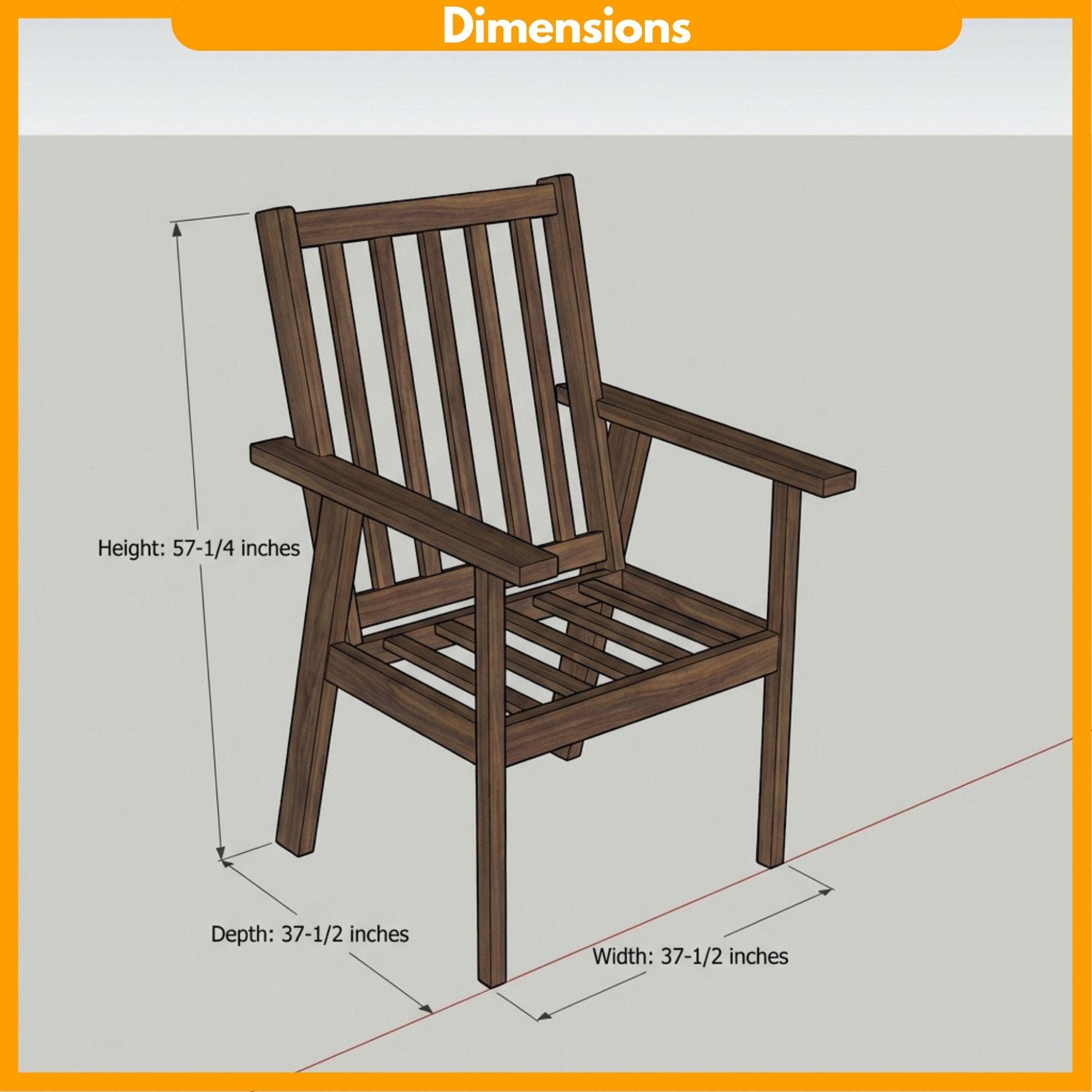DIY Chairs for Outside Plans | Outdoor Dining Chairs Wooden Blueprint | Chair Design Pattern PDF 1