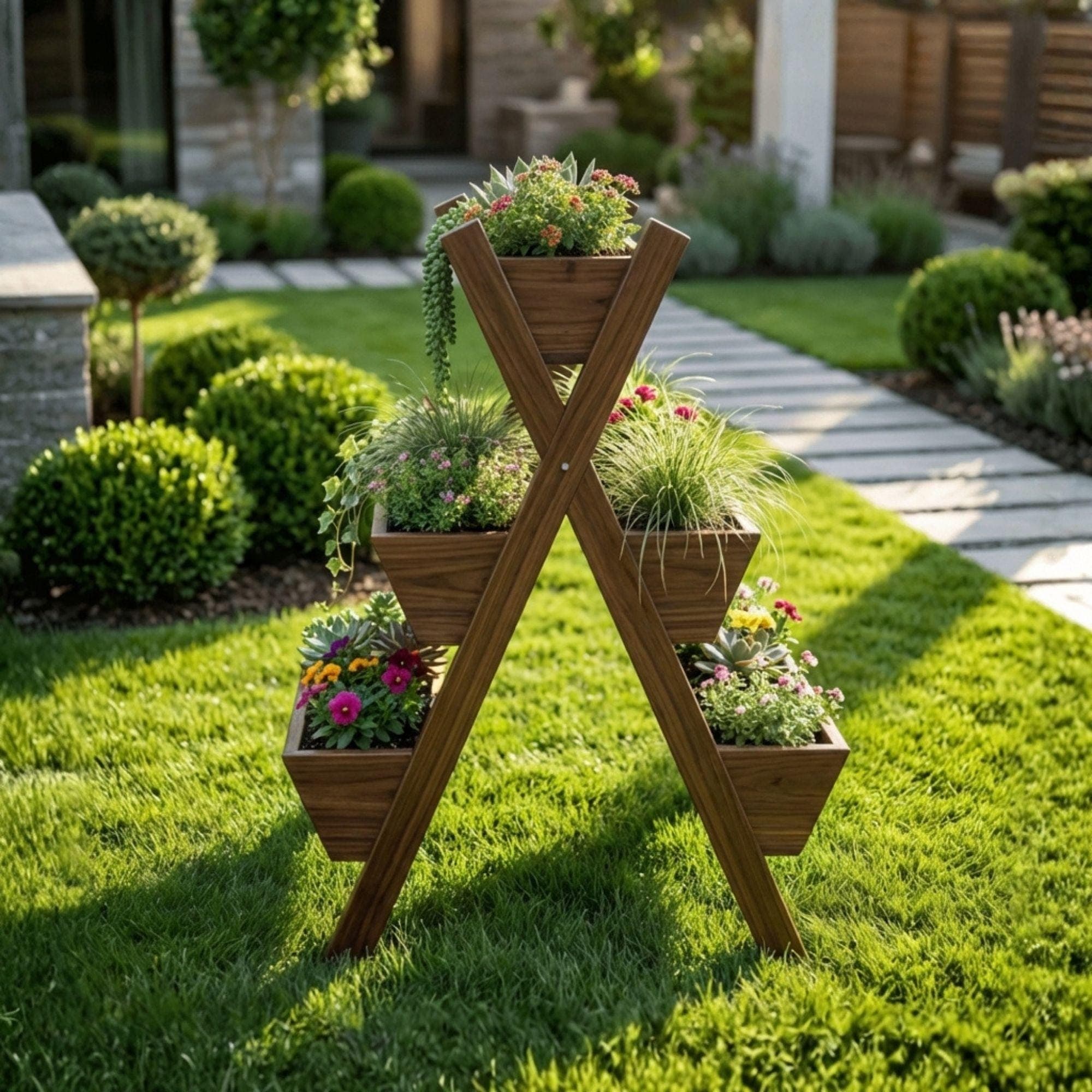 Tiered Flower Box Woodworking Plans | Vertical Garden Planter Stand Blueprint (Digital Download) 4