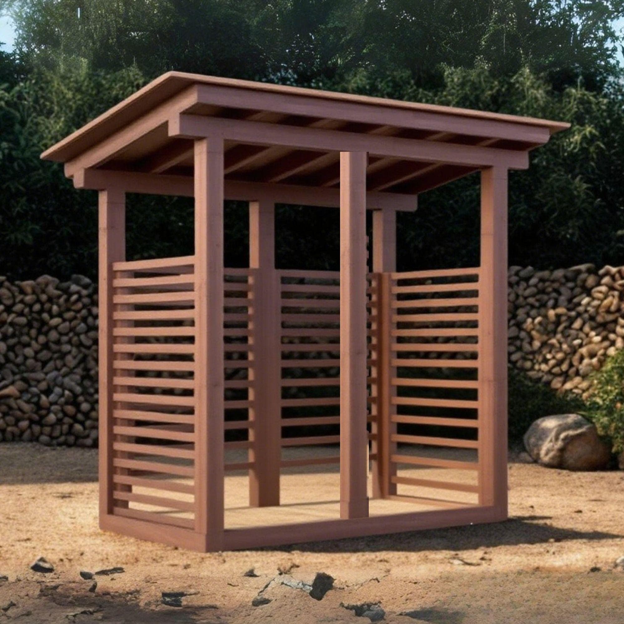 DIY Firewood Shed Plans | 2 Cord Capacity with Tool Storage (PDF Download)