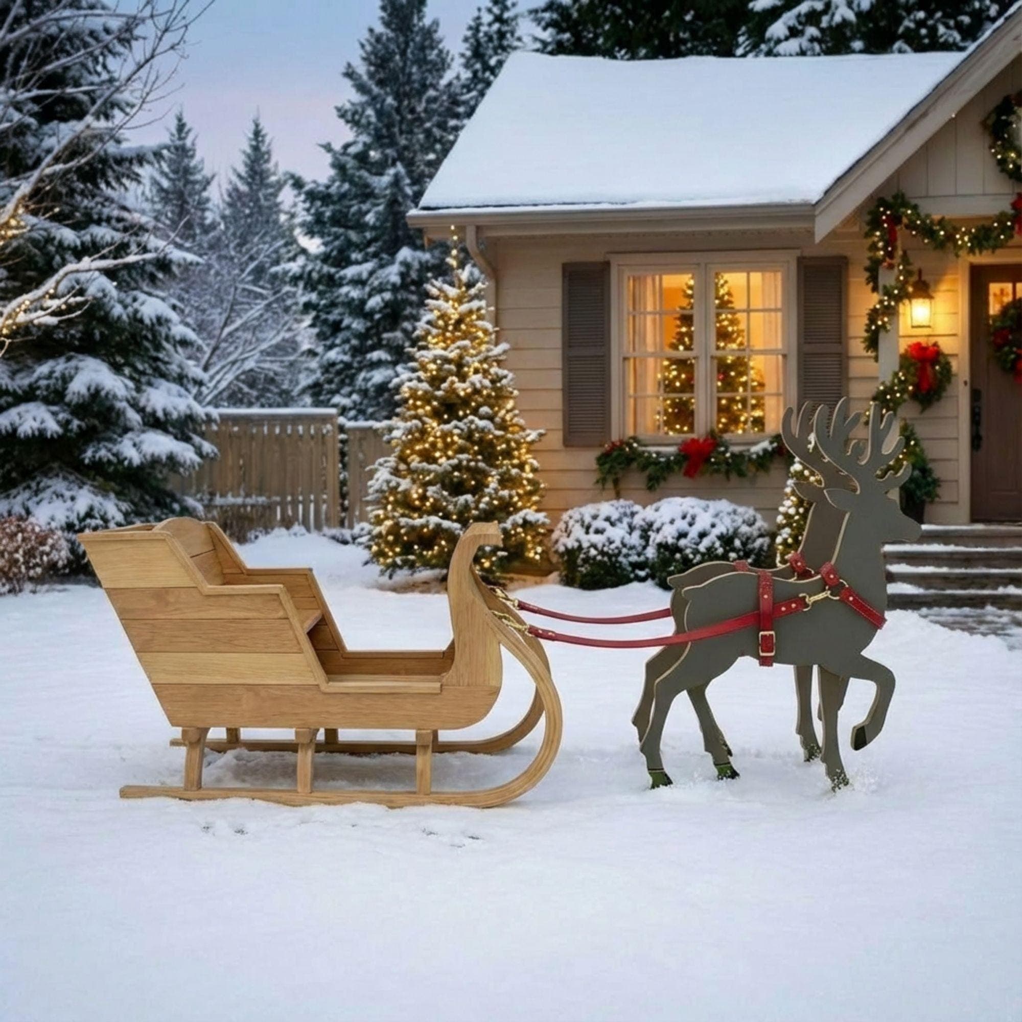 DIY Santa Sleigh & Reindeer Plans | Life-Size Outdoor Christmas Yard Display | Wooden Holiday Decor Blueprint | Digital PDF Pattern 5