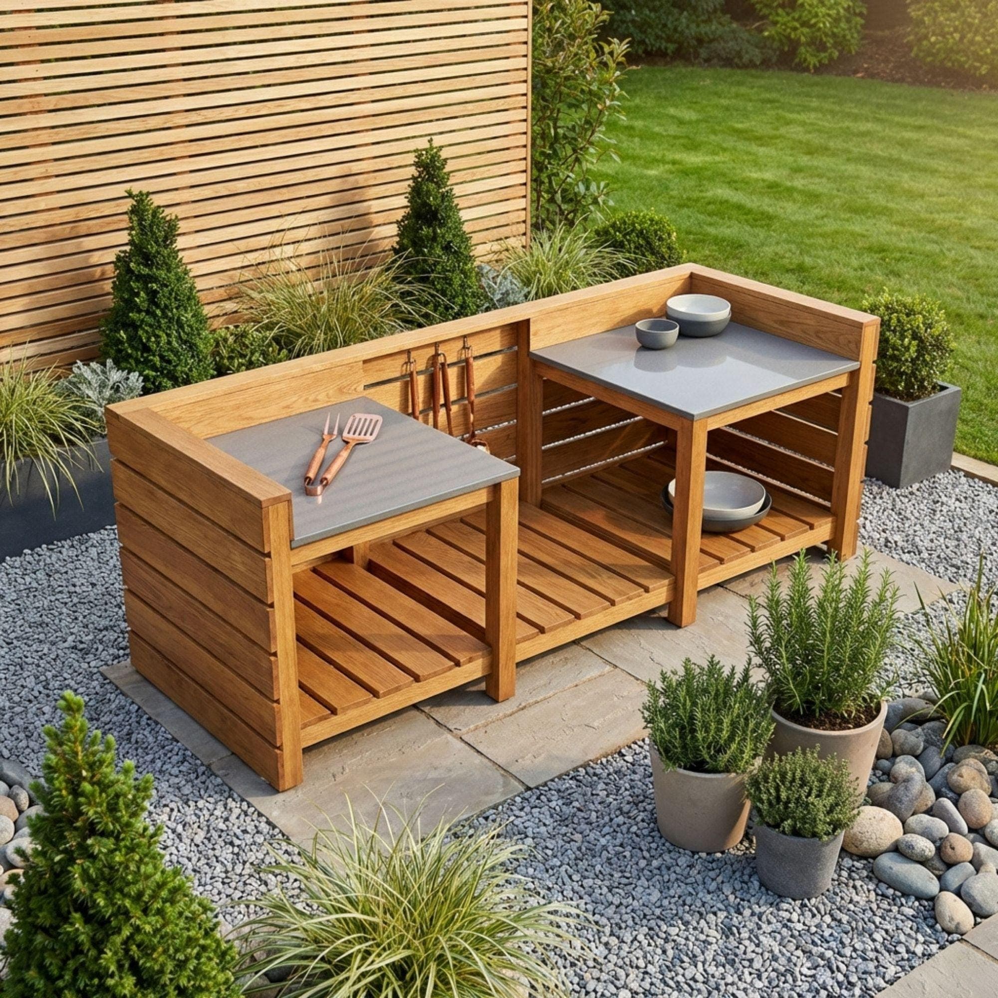 DIY Outdoor Grill Station Plans | BBQ Kitchen Cart Blueprint | Wooden Grill Table Build Guide 2